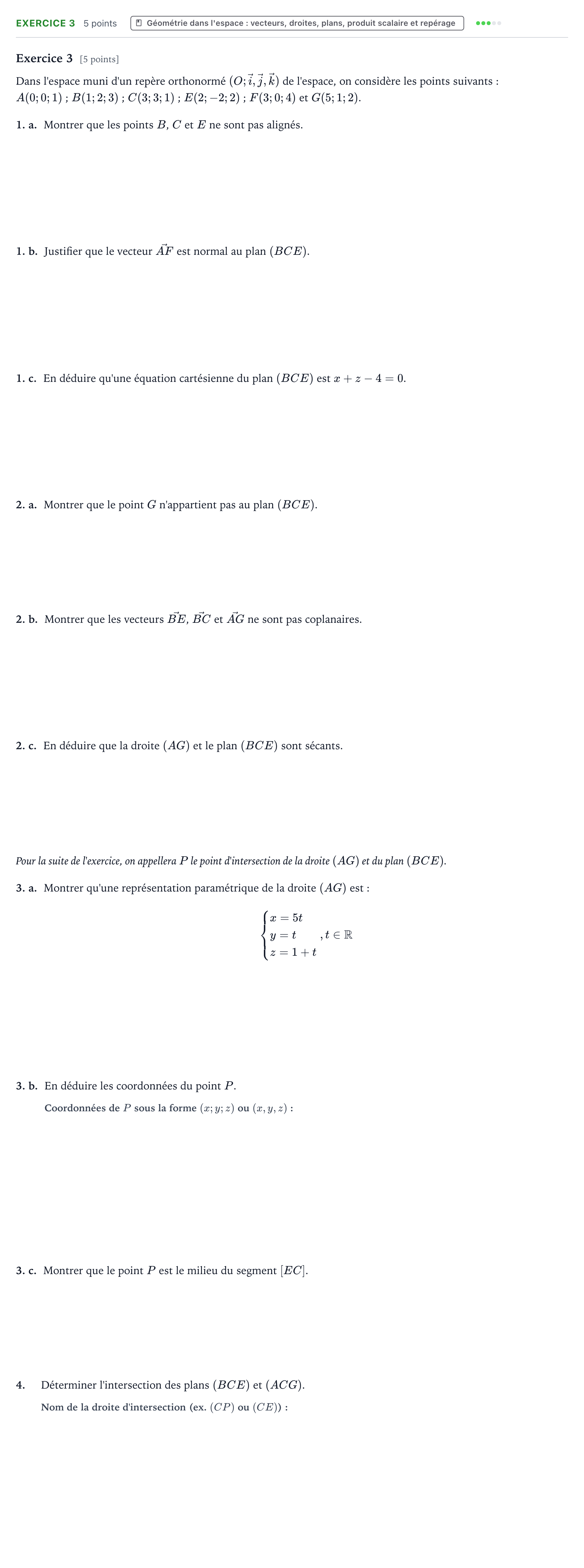 Énoncé: Exercice 3 · Bac Mathématiques Asie 2026 (jour 1)