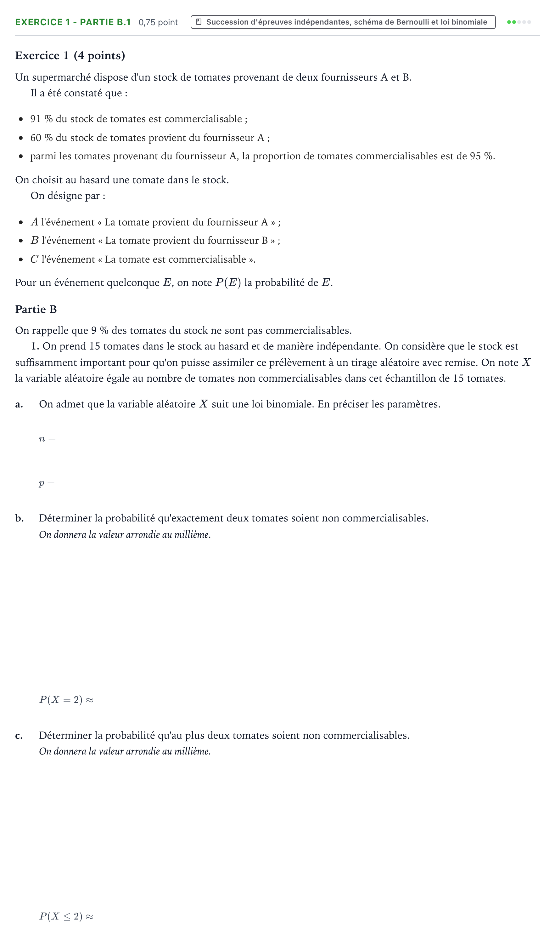 Énoncé: Exercice 1 - Partie B.1 · Bac Mathématiques Amérique du Nord 2026 (jour 2)