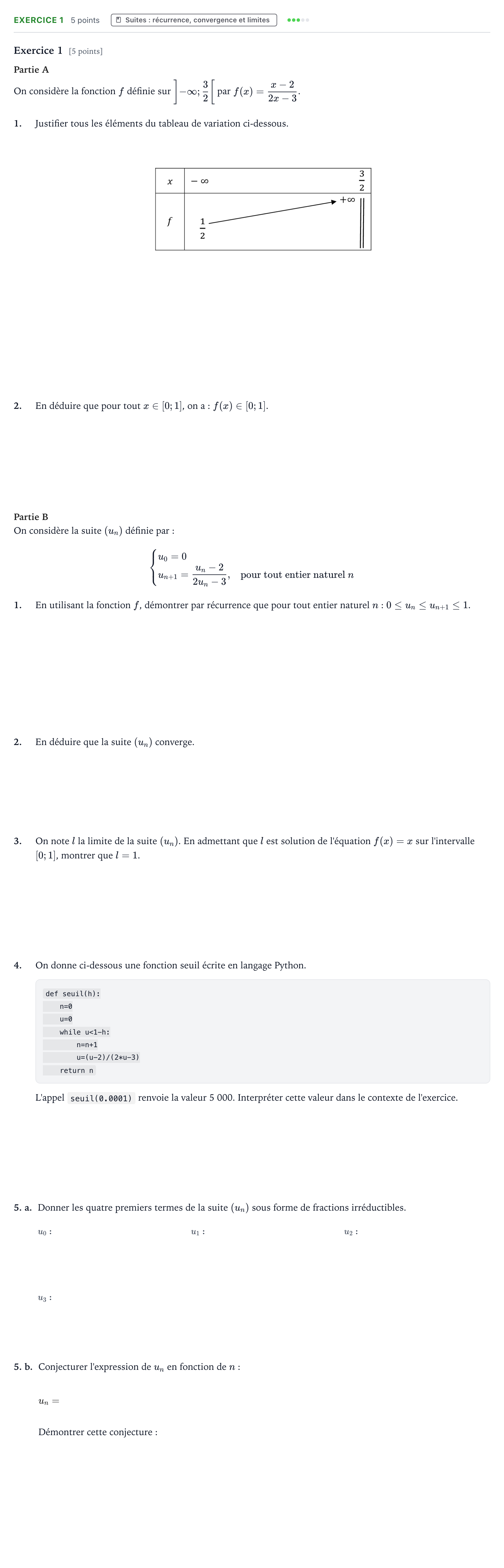 Énoncé: Exercice 1 · Bac Mathématiques Asie 2026 (jour 2)