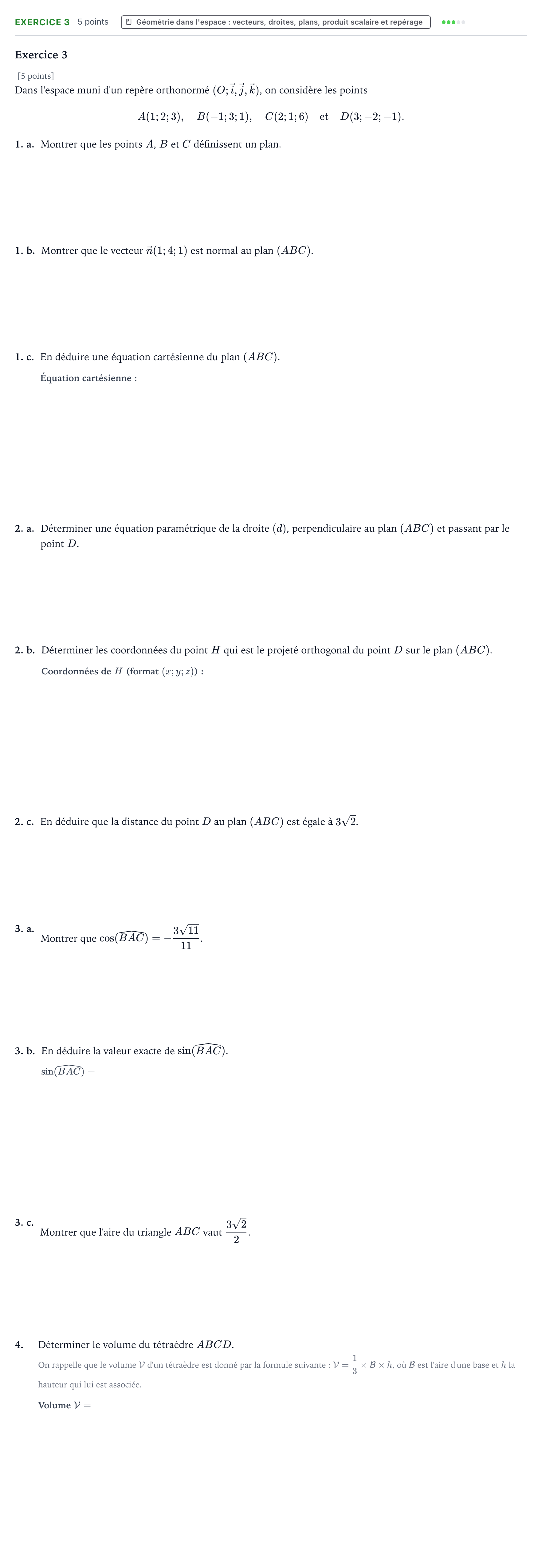 Énoncé: Exercice 3 · Bac Mathématiques Asie 2026 (jour 2)