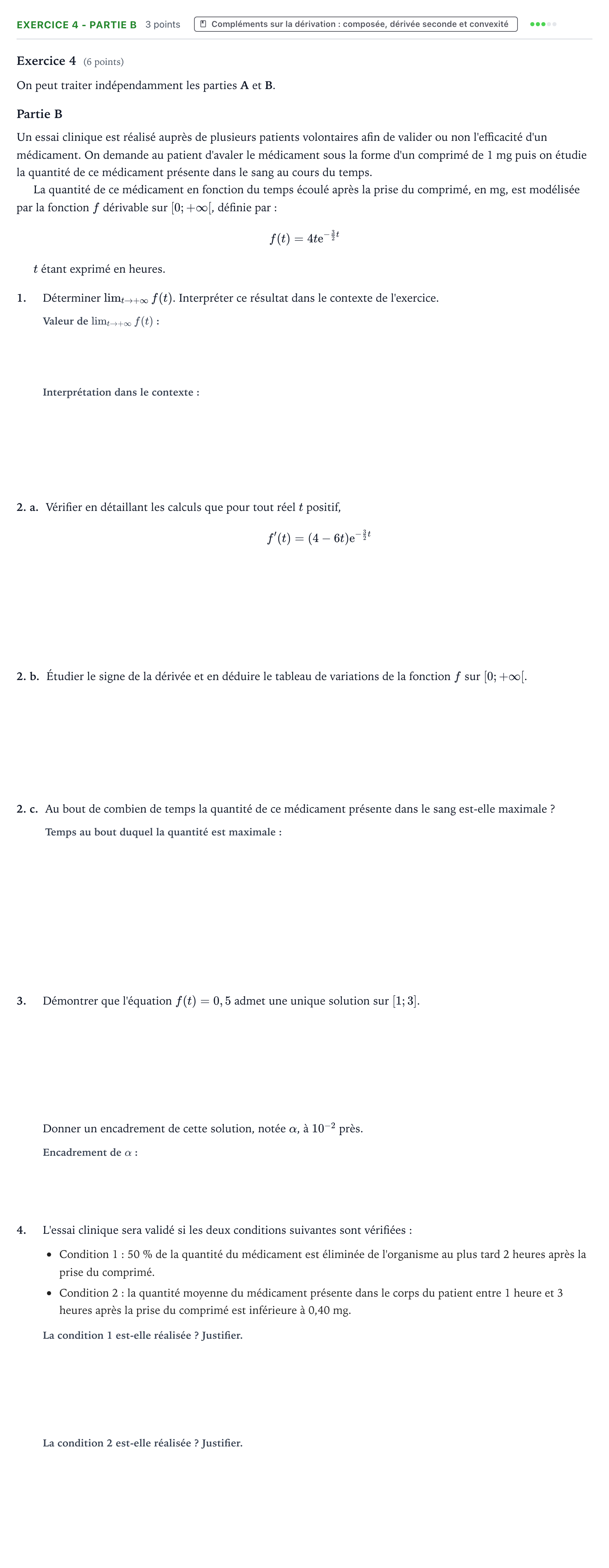 Énoncé: Exercice 4 - Partie B · Bac Mathématiques Métropole 1 remplacement 2026