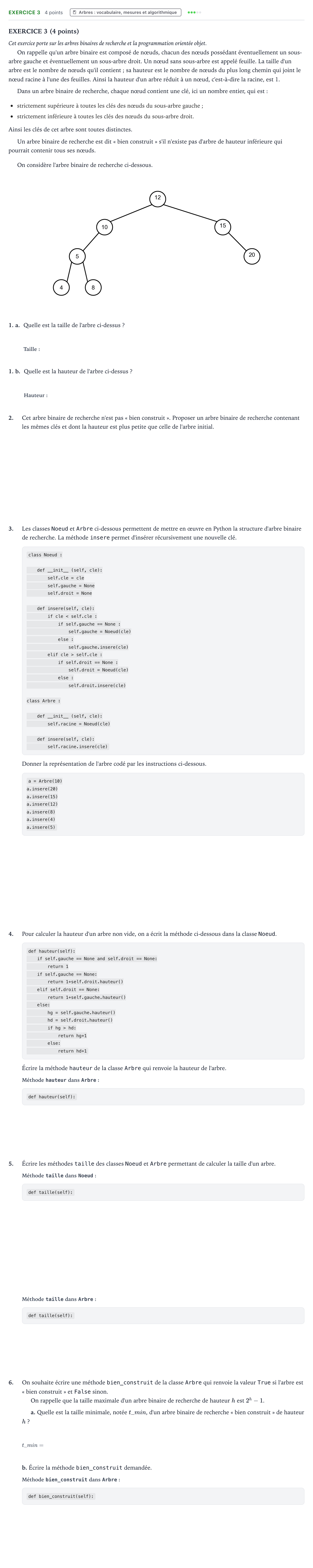 Énoncé: Exercice 3 · Bac Numérique et Sciences Informatiques Métropole Candidat libre 2021 (sujet 2)