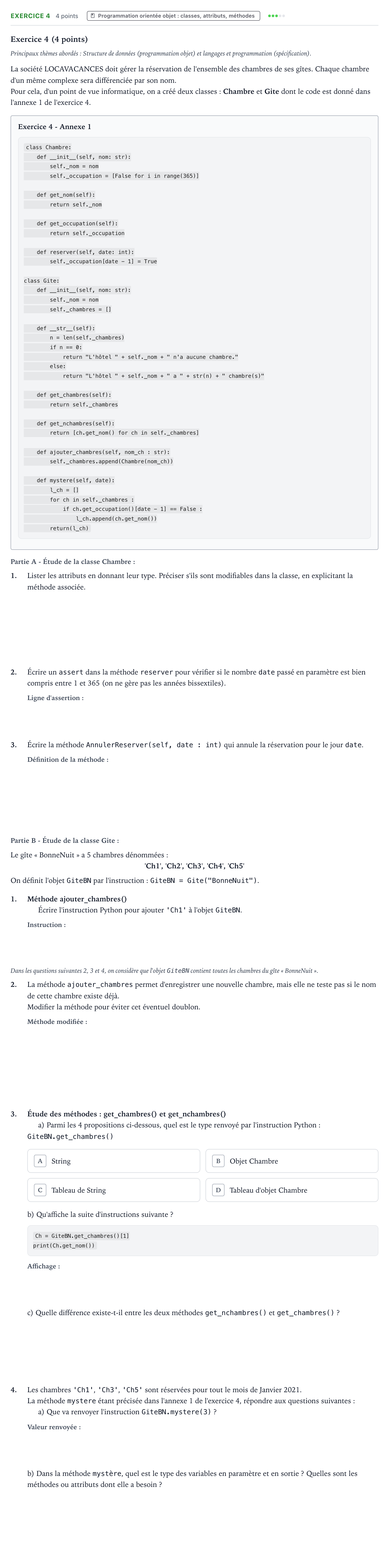 Énoncé: Exercice 4 · Bac Numérique et Sciences Informatiques Métropole 1 remplacement 2021