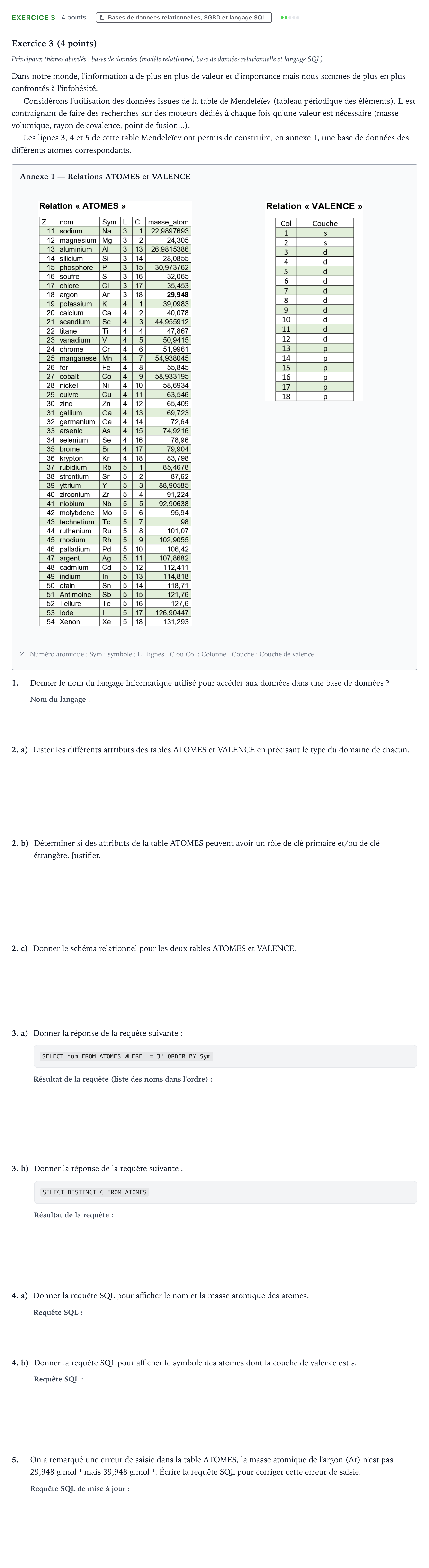 Énoncé: Exercice 3 · Bac Numérique et Sciences Informatiques Métropole 2 remplacement 2021