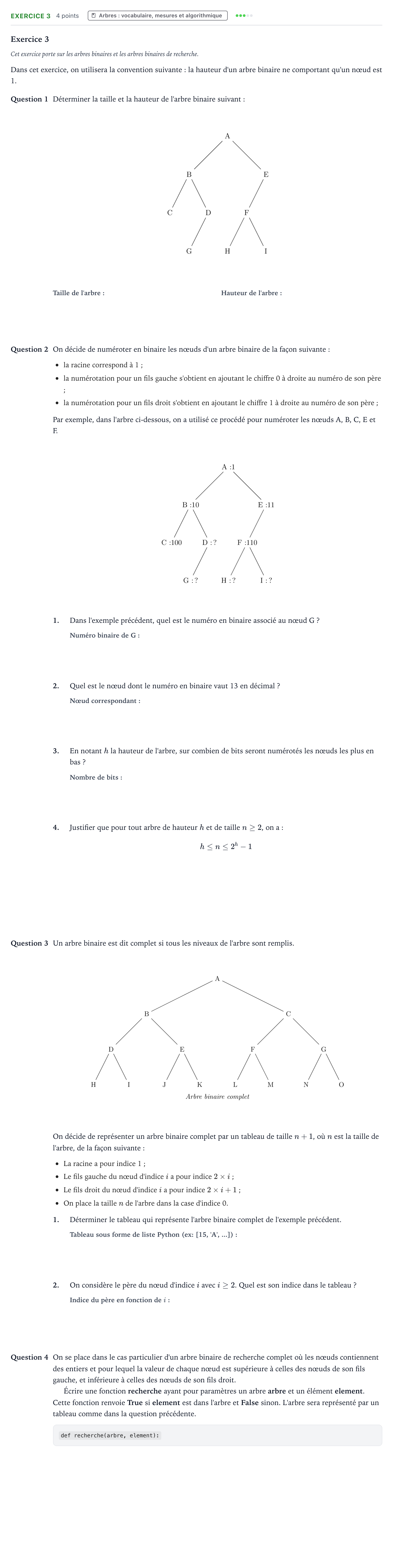 Énoncé: Exercice 3 · Bac Numérique et Sciences Informatiques Sujets zéro et spécimens sujet 2021 (sujet 1)
