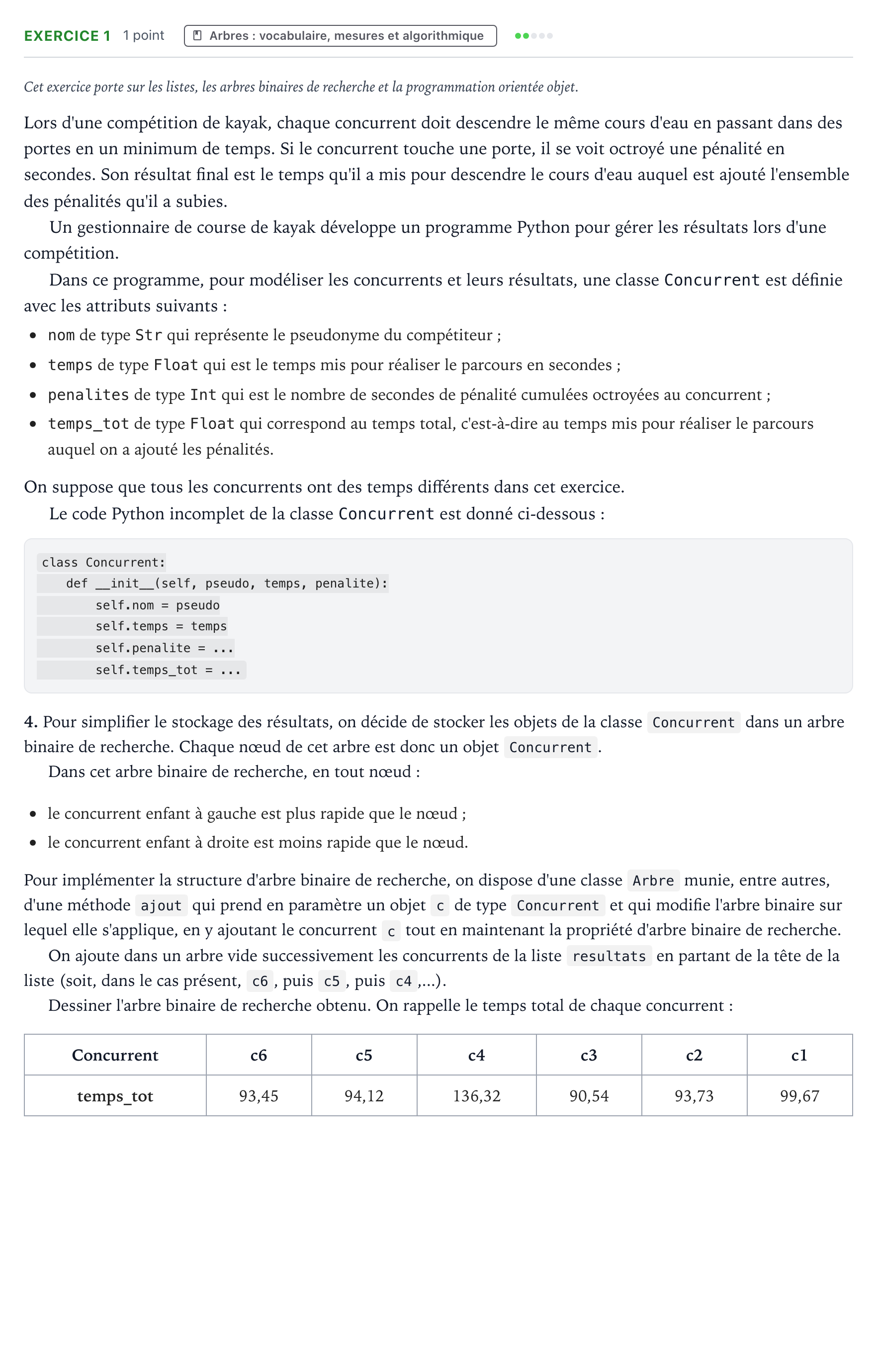 Énoncé: Exercice 1 - Arbres · Bac Numérique et Sciences Informatiques Amérique du Nord 2022 (jour 2)