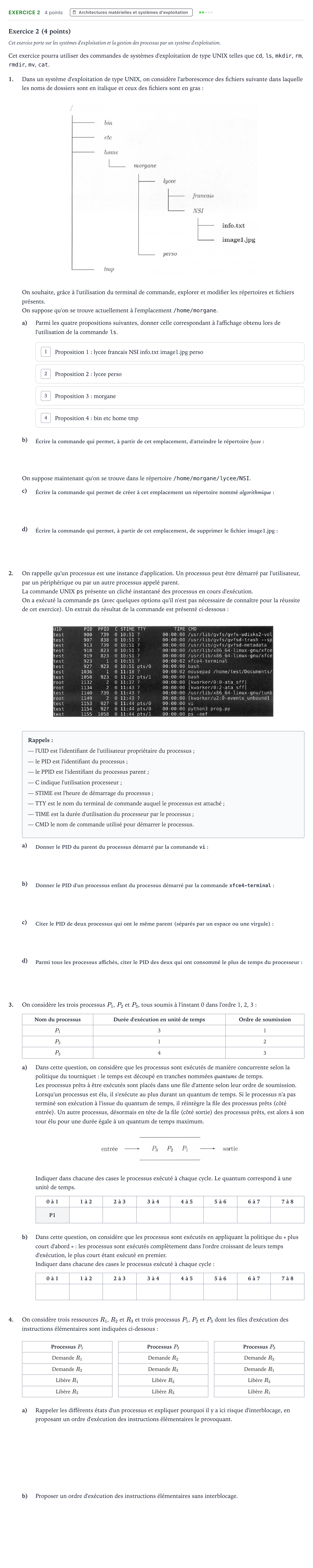 Énoncé: Exercice 2 · Bac Numérique et Sciences Informatiques Amérique du Nord 2022 (jour 2)