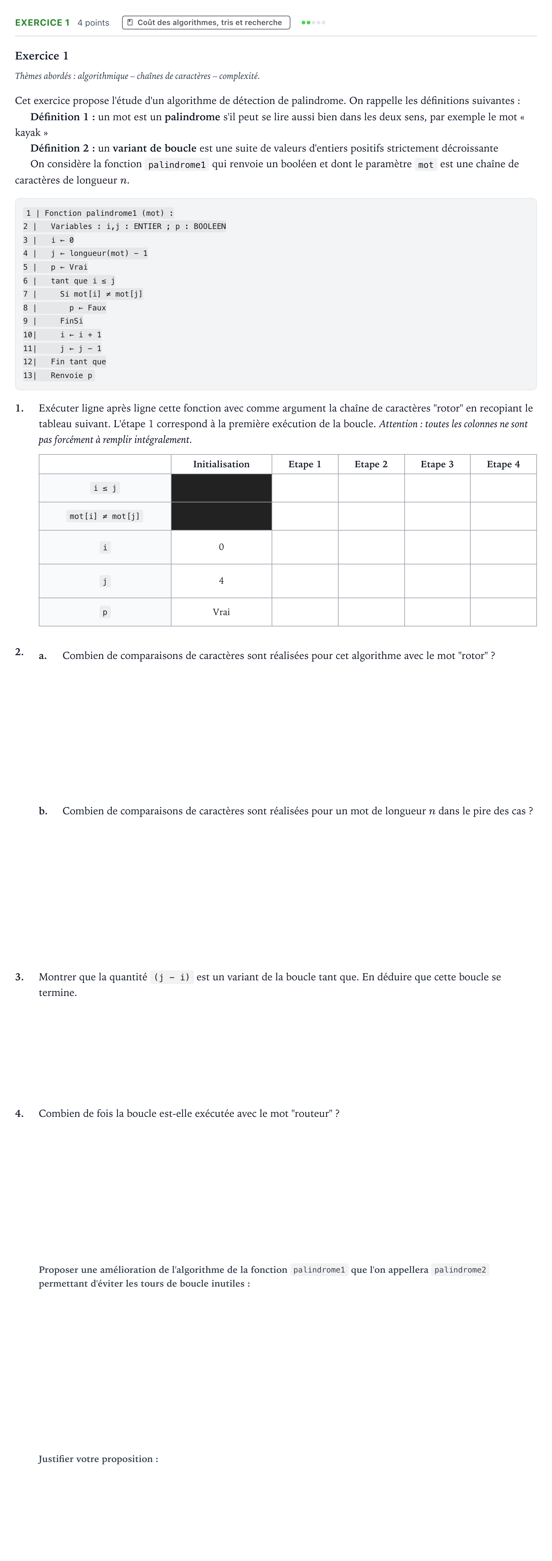 Énoncé: Exercice 1 · Bac Numérique et Sciences Informatiques Asie 2022 (jour 1)