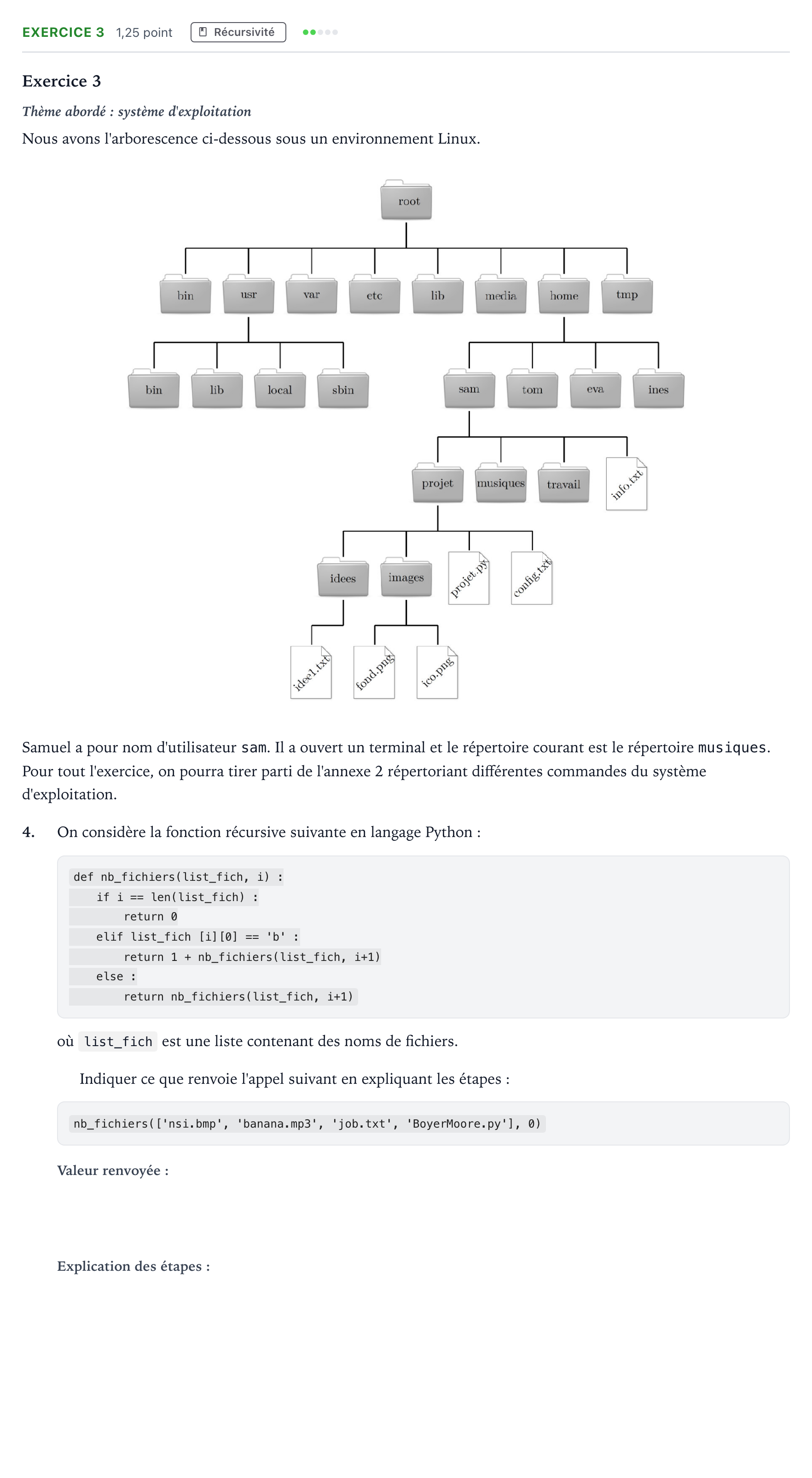 Énoncé: Exercice 3 - Récursivité · Bac Numérique et Sciences Informatiques Asie 2022 (jour 1)