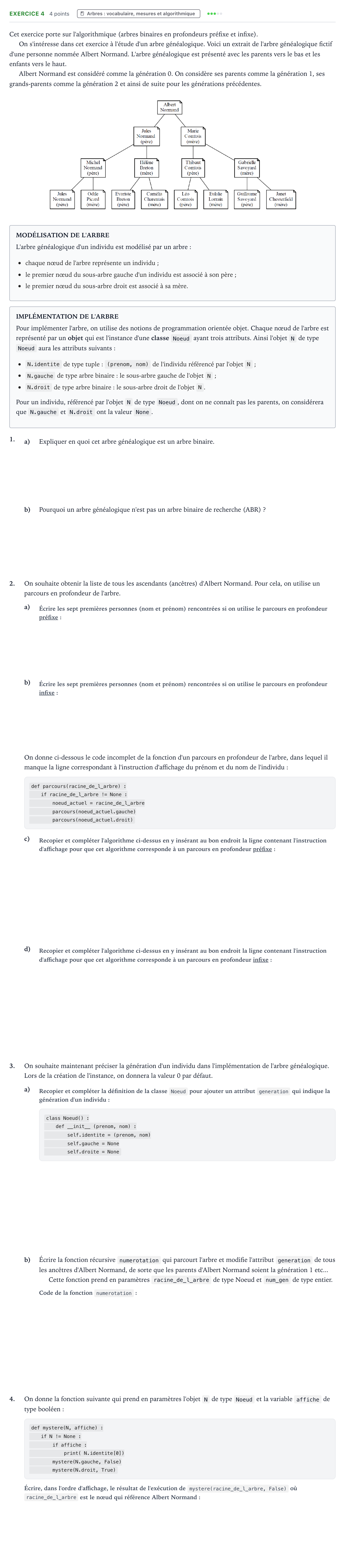 Énoncé: Exercice 4 · Bac Numérique et Sciences Informatiques Mayotte-Liban 2022 (jour 1)