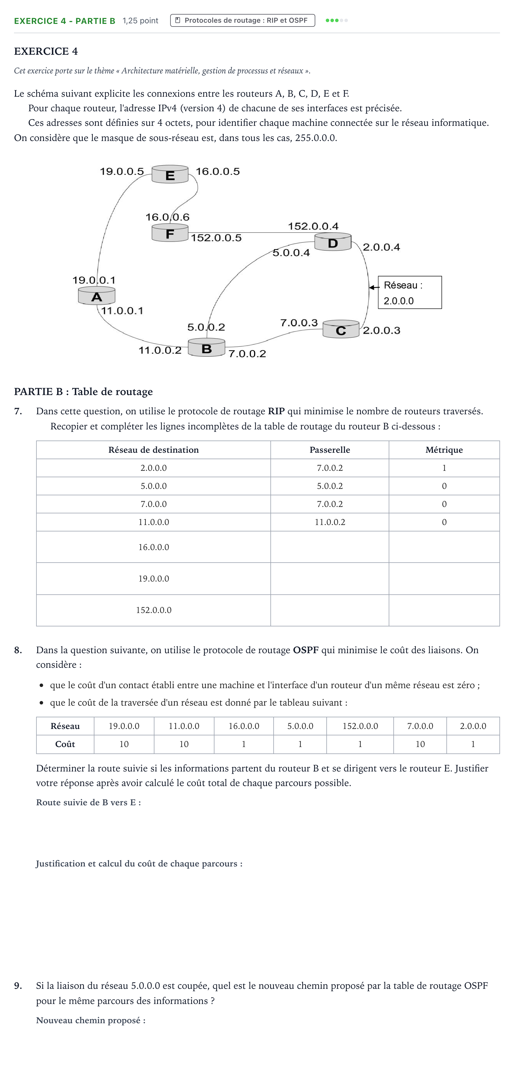 Énoncé: Exercice 4 - Partie B · Bac Numérique et Sciences Informatiques Métropole 2 remplacement 2022