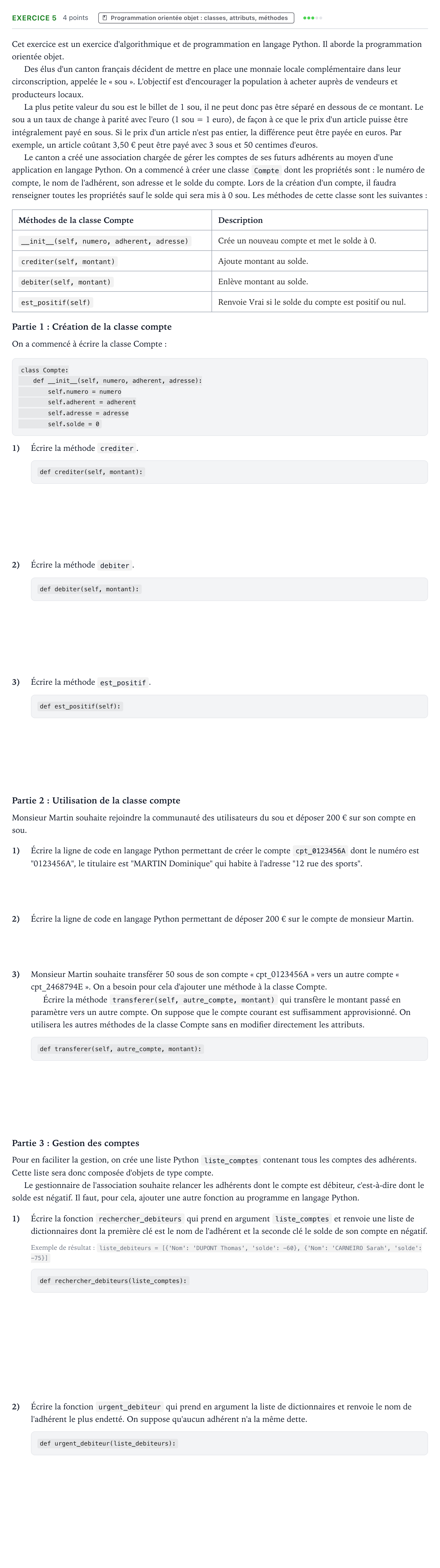 Énoncé: Exercice 5 · Bac Numérique et Sciences Informatiques Nouvelle-Calédonie 2022 (jour 1)