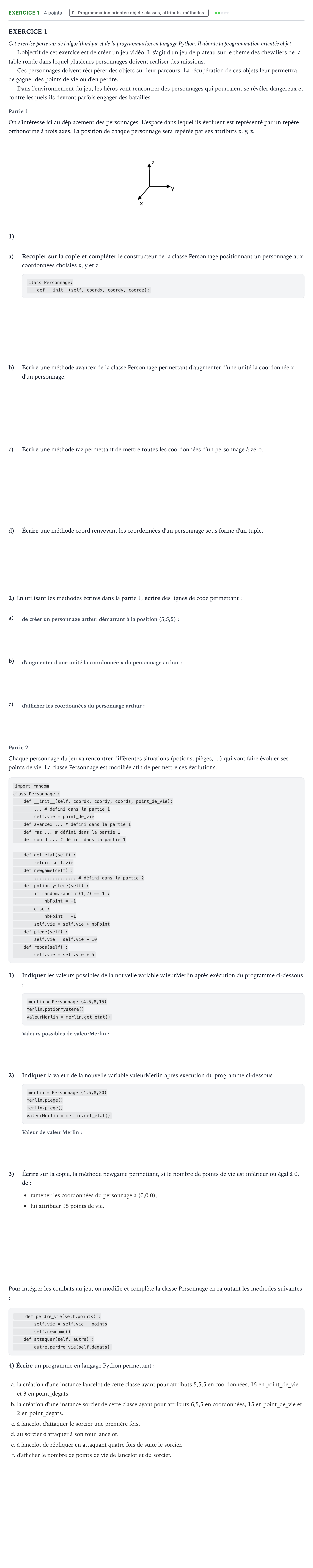Énoncé: Exercice 1 · Bac Numérique et Sciences Informatiques Nouvelle-Calédonie 2022 (jour 2)