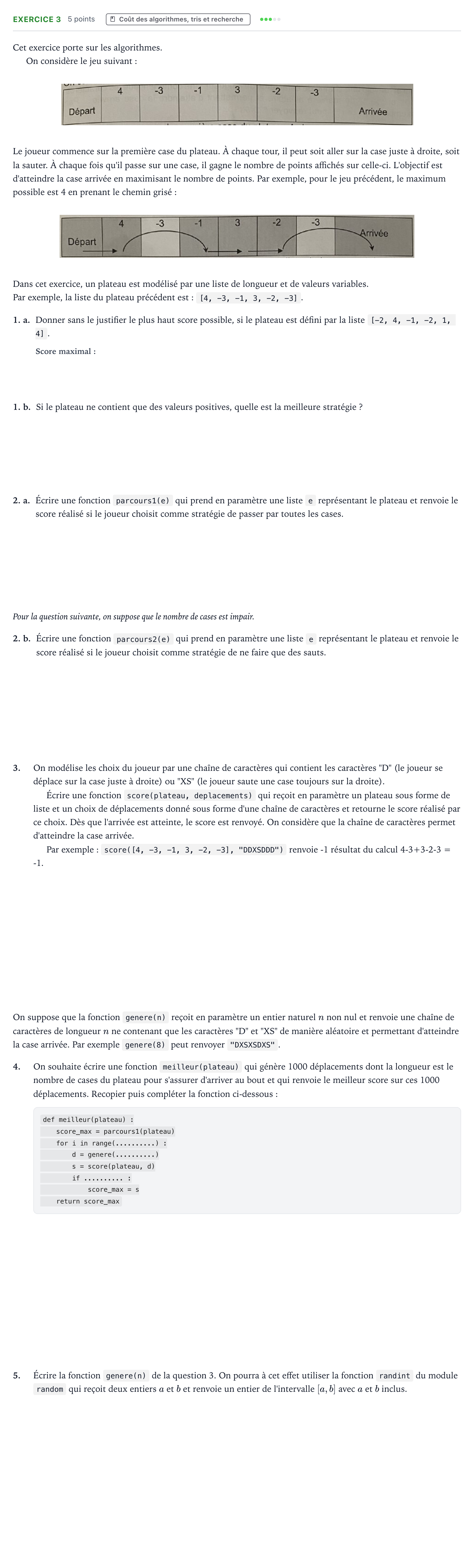 Énoncé: Exercice 3 · Bac Numérique et Sciences Informatiques Asie 2023 (jour 2)