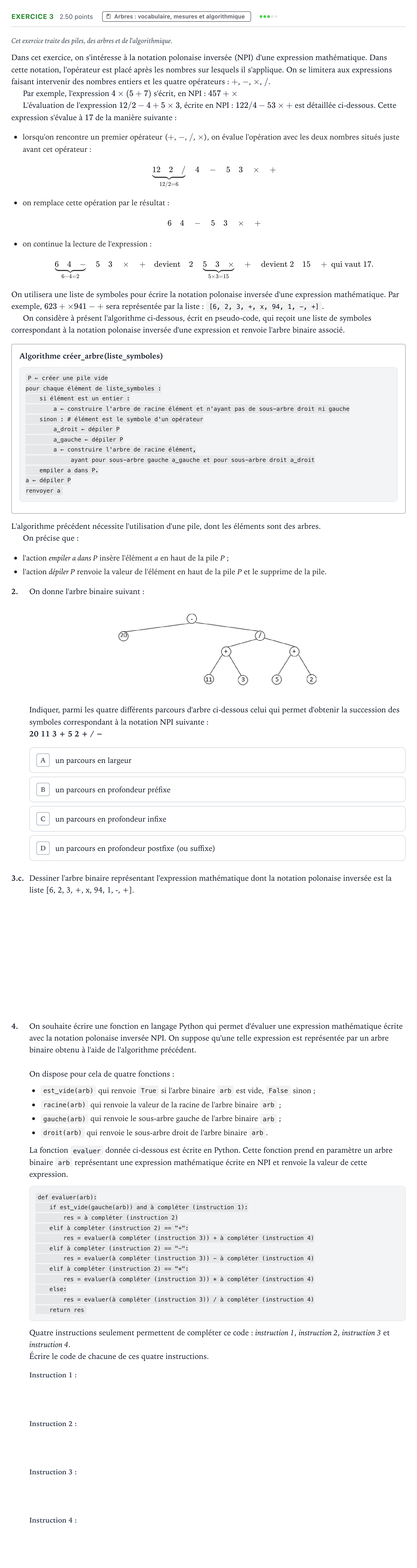Énoncé: Exercice 3 - Arbres · Bac Numérique et Sciences Informatiques Liban 2023 (jour 1)
