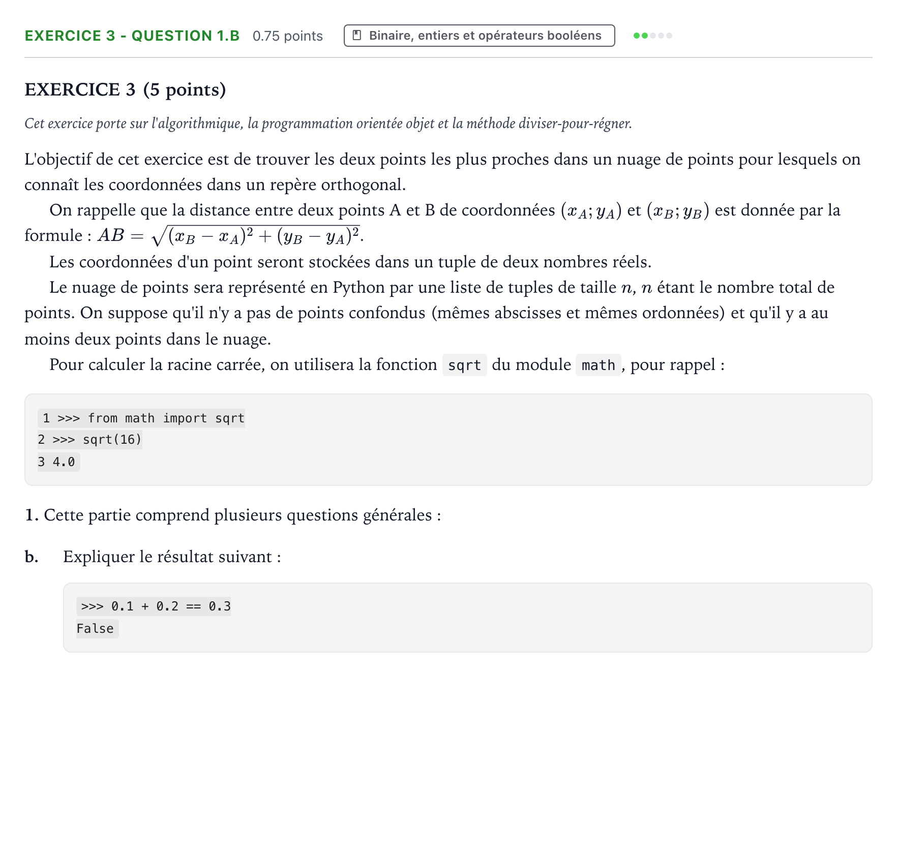 Énoncé: Exercice 3 - Question 1.b · Bac Numérique et Sciences Informatiques Polynésie 2023 (jour 1)