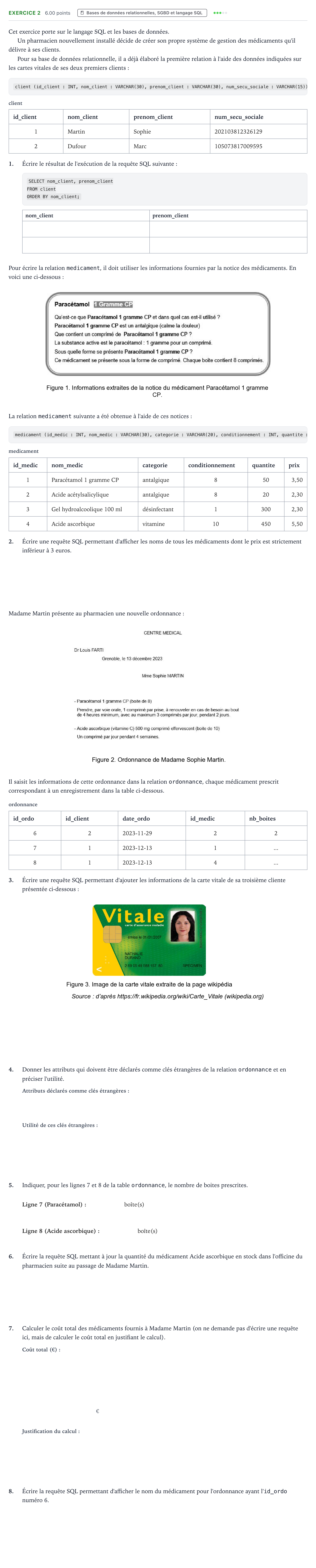 Énoncé: Exercice 2 · Bac Numérique et Sciences Informatiques Amérique du Nord 2024 (jour 2)