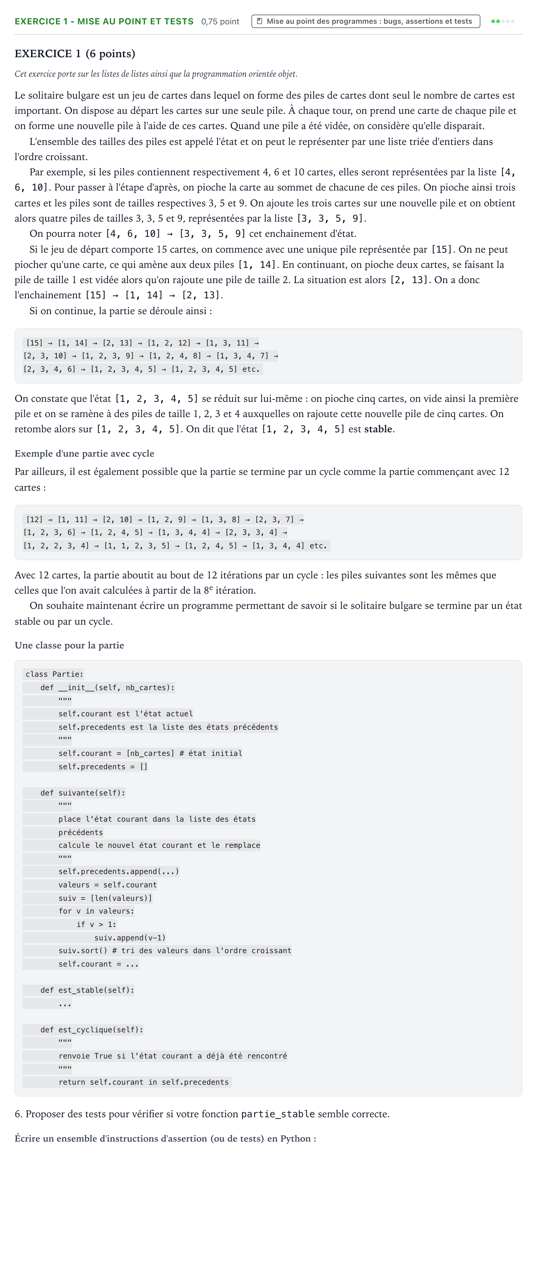 Énoncé: Exercice 1 - Mise au point et tests · Bac Numérique et Sciences Informatiques Suède 2024 (jour 2)