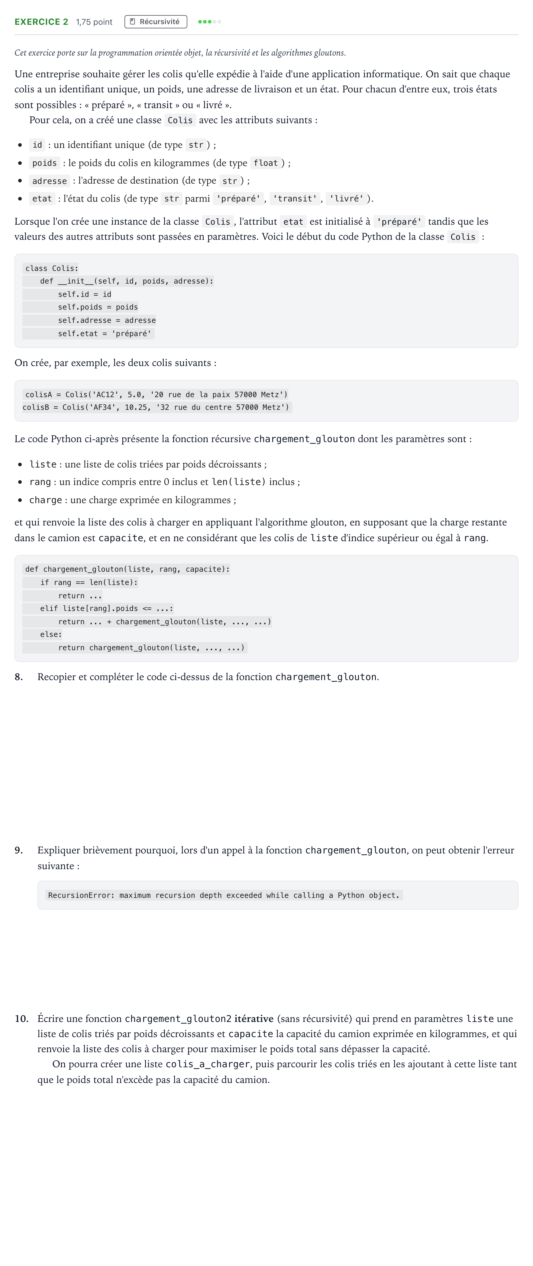 Énoncé: Exercice 2 - Récursivité · Bac Numérique et Sciences Informatiques Amérique du Nord 2025 (jour 1)