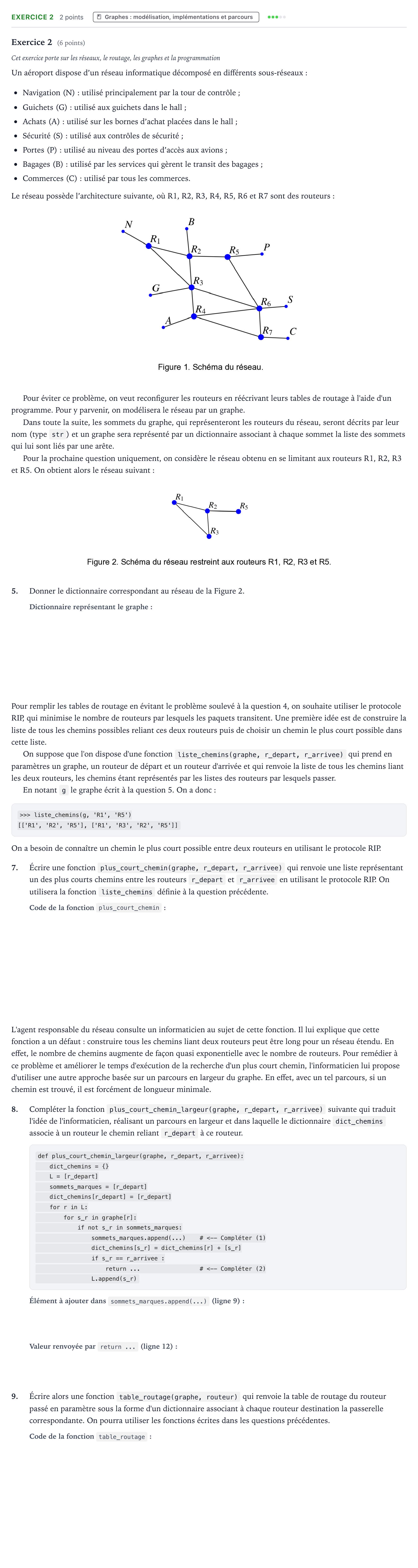 Énoncé: Exercice 2 - Graphes · Bac Numérique et Sciences Informatiques Asie jour 1 - Remplacement 2025