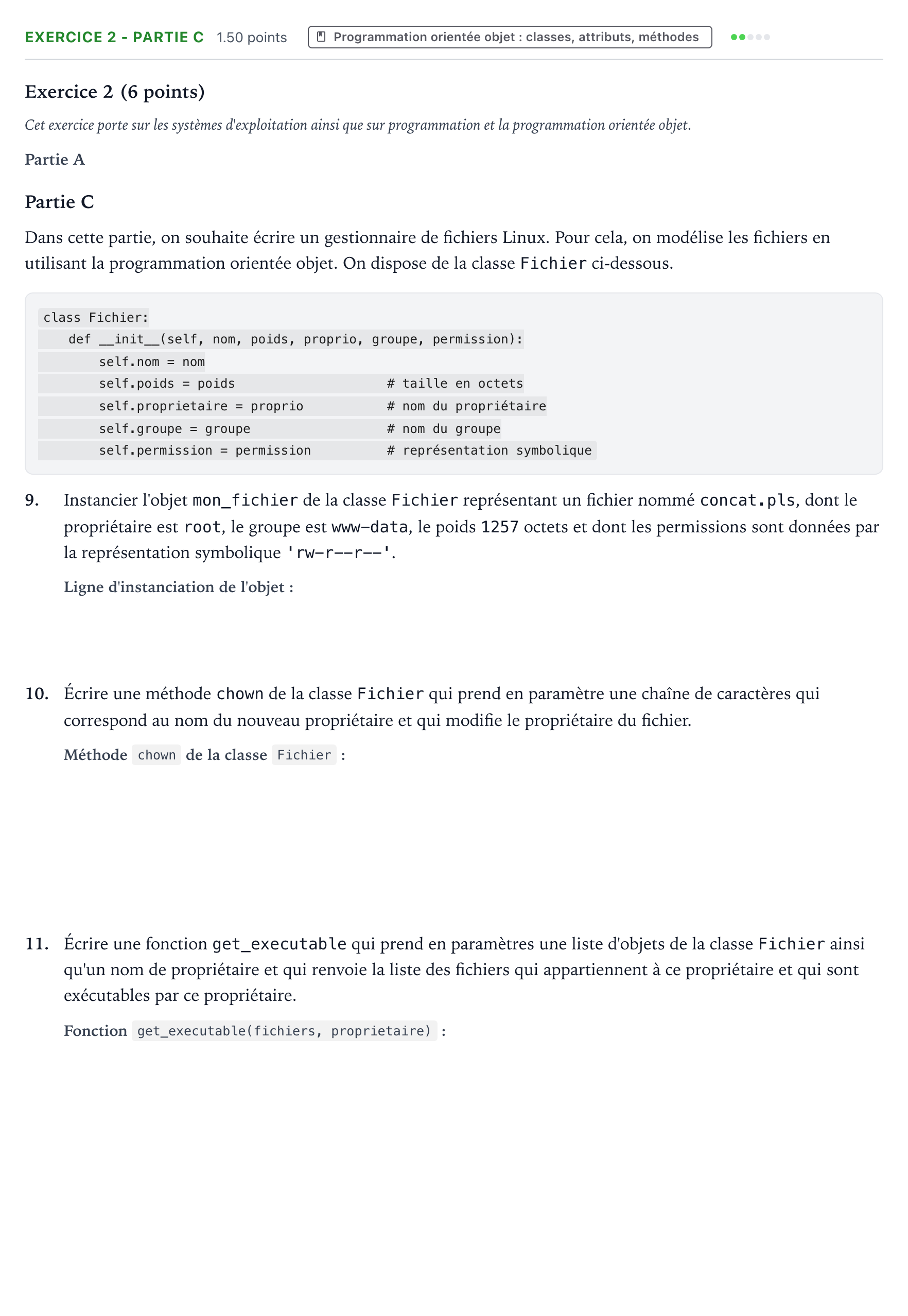 Énoncé: Exercice 2 - Partie C · Bac Numérique et Sciences Informatiques Métropole 2 remplacement 2025