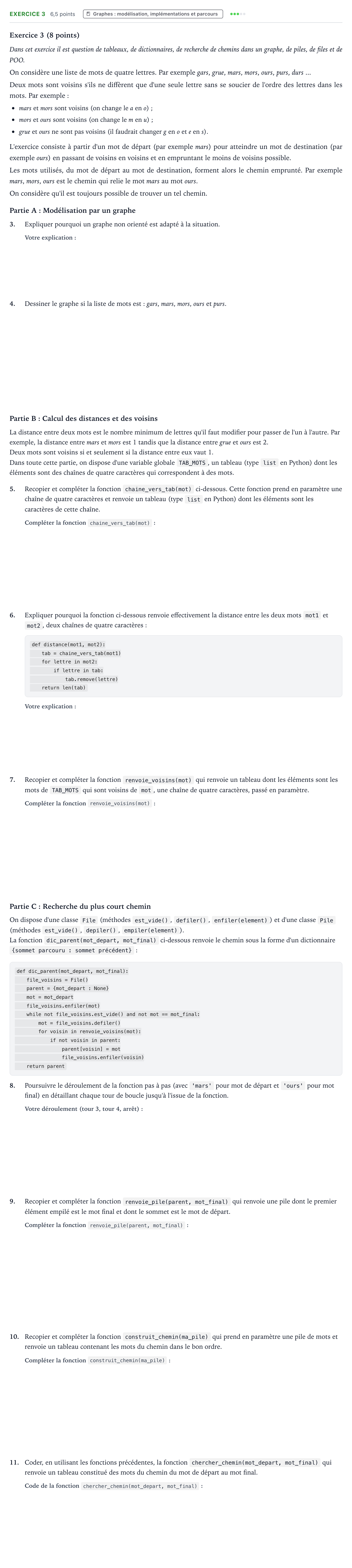 Énoncé: Exercice 3 - Graphes · Bac Numérique et Sciences Informatiques Polynésie 2025 (jour 2)