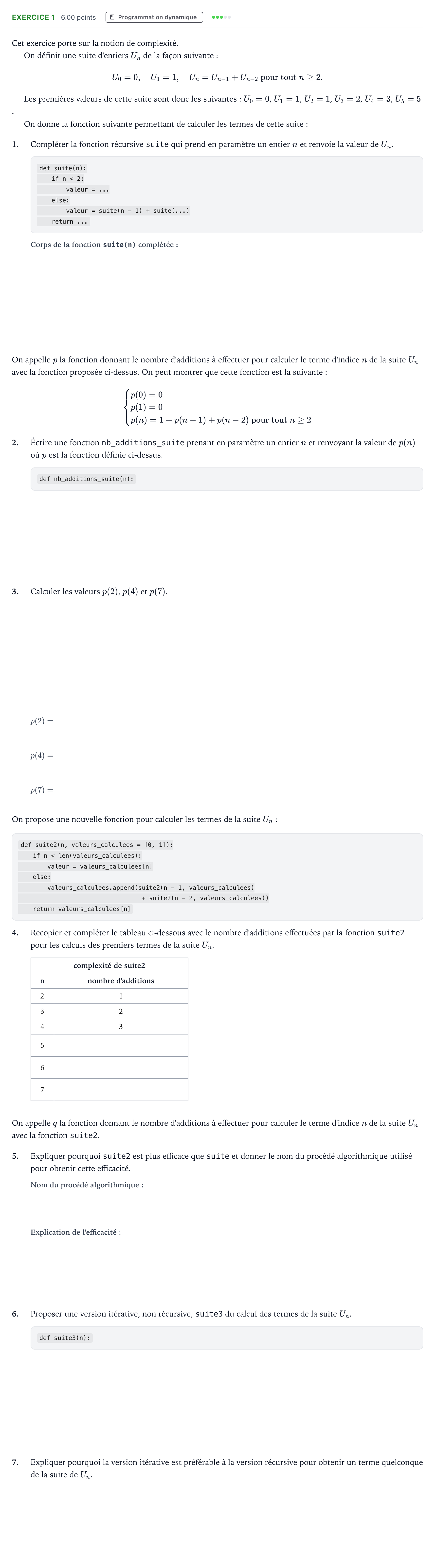 Énoncé: Exercice 1 · Bac Numérique et Sciences Informatiques Polynésie 2026 (jour 1)