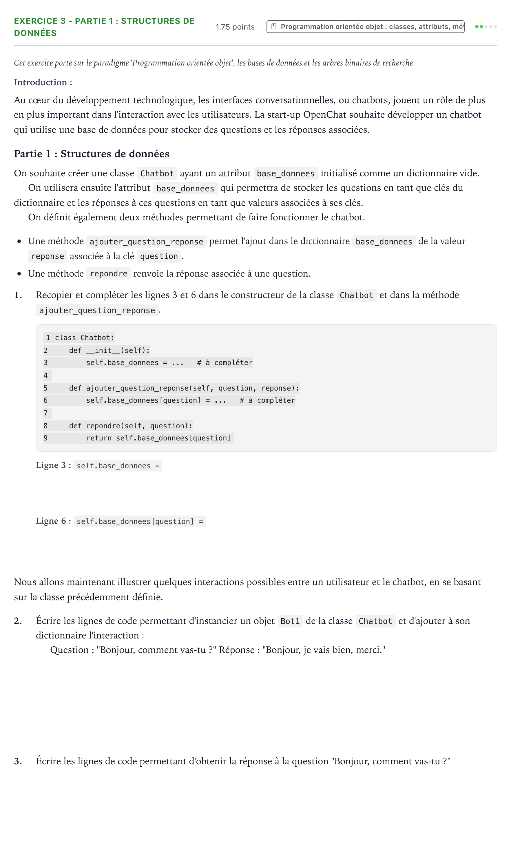 Énoncé: Exercice 3 - Partie 1 : Structures de données · Bac Numérique et Sciences Informatiques Polynésie 2026 (jour 1)