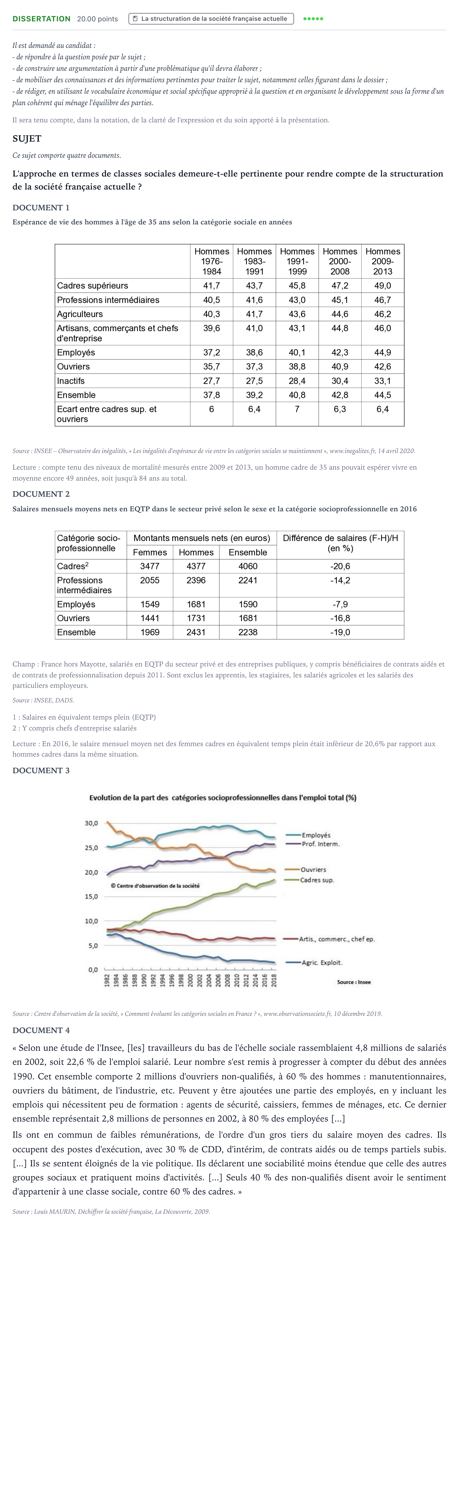 Énoncé: Dissertation · Bac Sciences Économiques et Sociales Asie 2021 (jour 1)