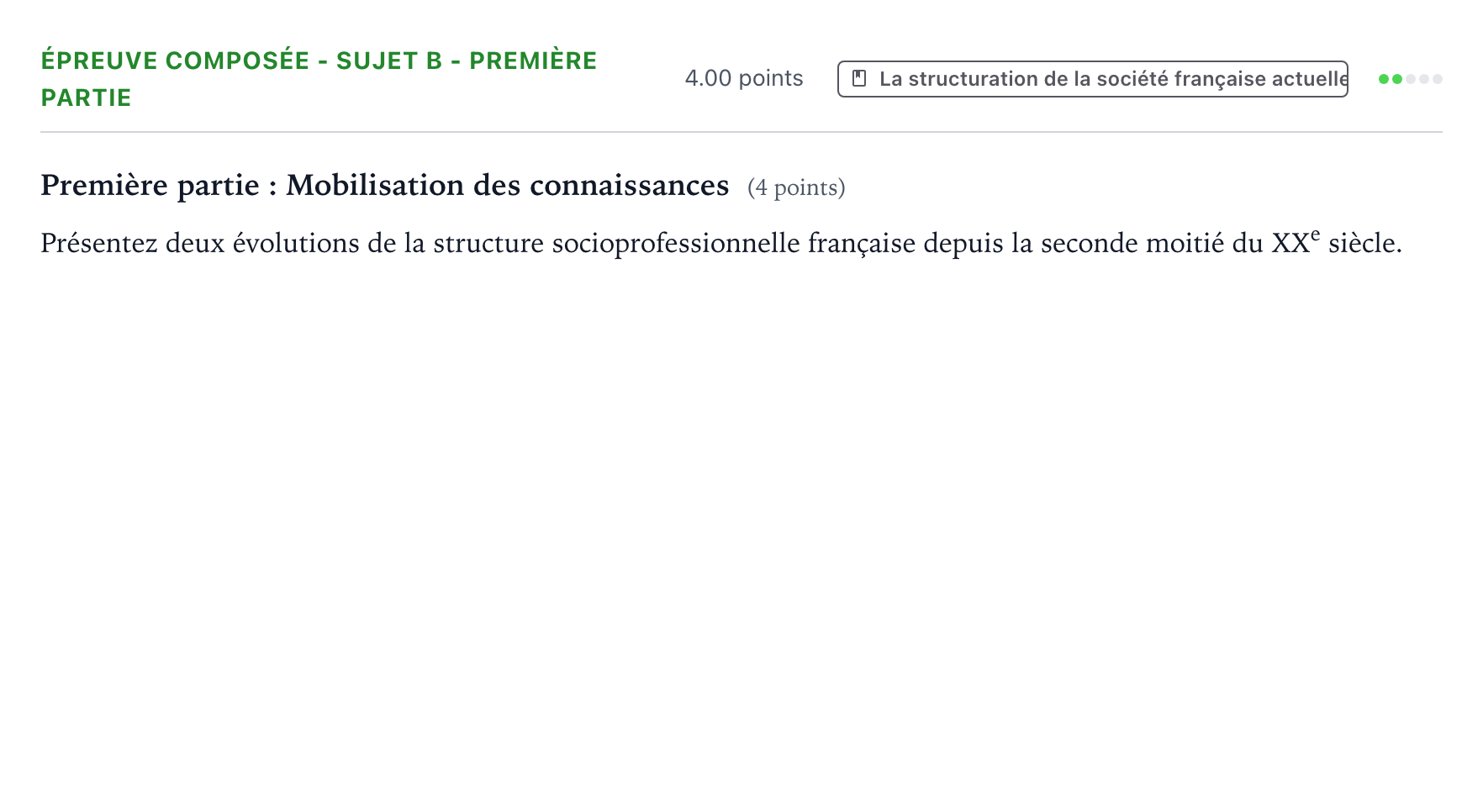Énoncé: Épreuve composée - Sujet B - Première partie · Bac Sciences Économiques et Sociales Centres étrangers (Afrique) 2021 (jour 1)