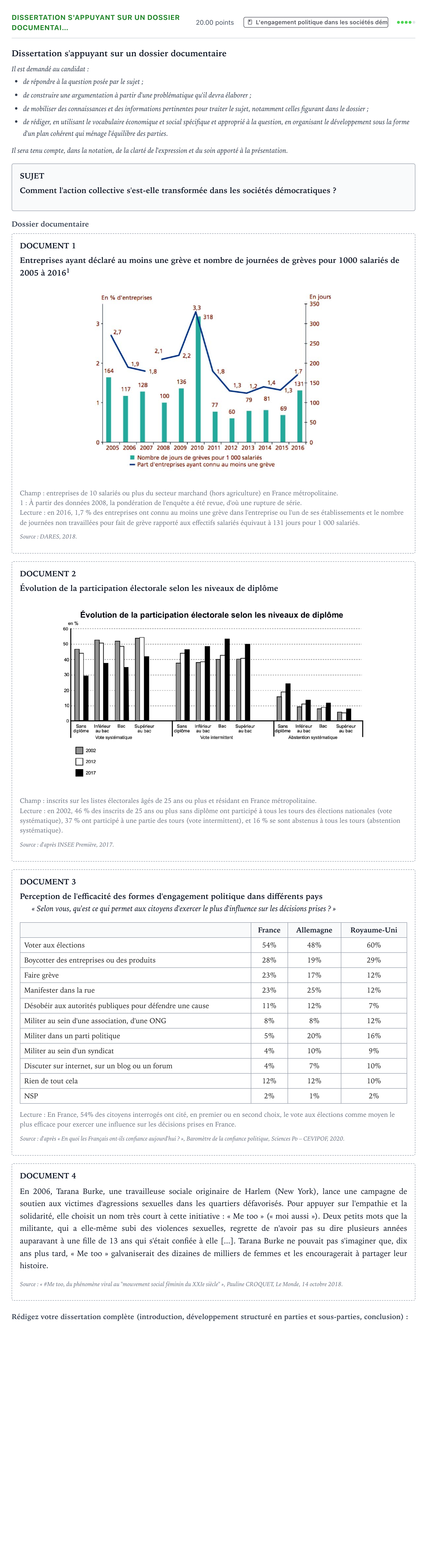 Énoncé: Dissertation s'appuyant sur un dossier documentai… · Bac Sciences Économiques et Sociales Centres étrangers (Afrique) 2021 (jour 2)