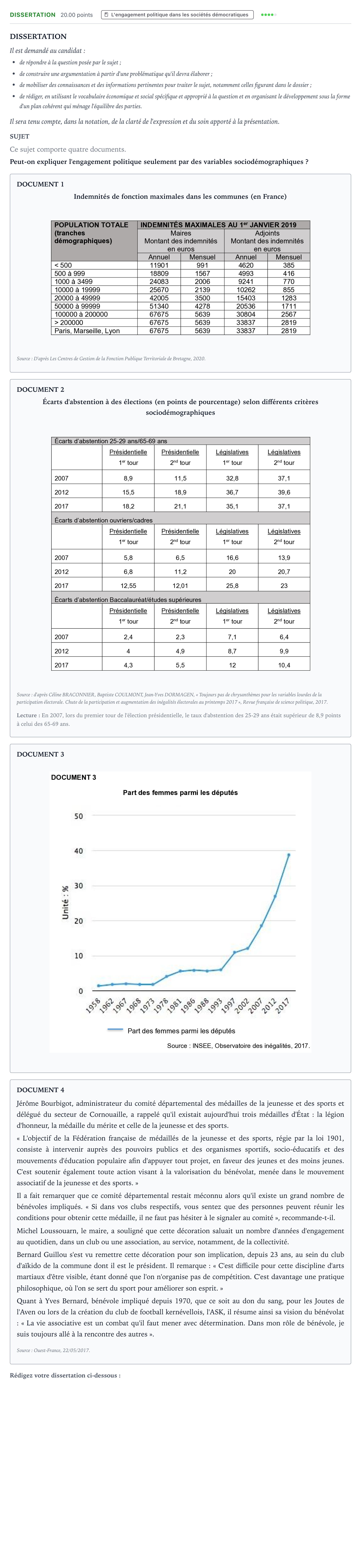 Énoncé: Dissertation · Bac Sciences Économiques et Sociales Métropole 2 remplacement 2021
