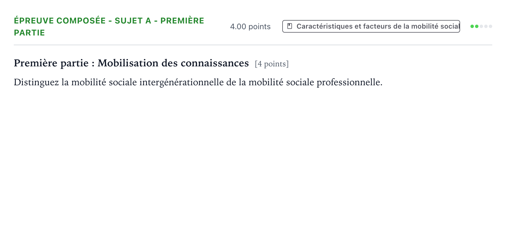 Énoncé: Épreuve composée - Sujet A - Première partie · Bac Sciences Économiques et Sociales Polynésie 2021 (jour 1)