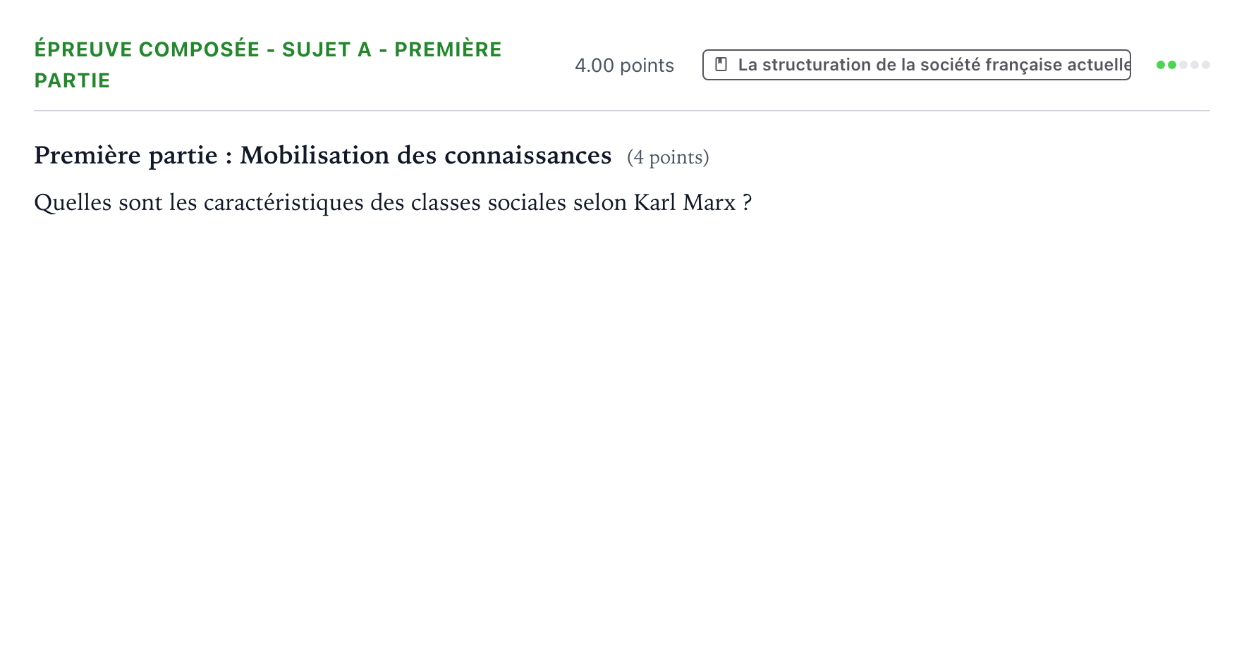 Énoncé: Épreuve composée - Sujet A - Première partie · Bac Sciences Économiques et Sociales Polynésie 2021 (jour 2)