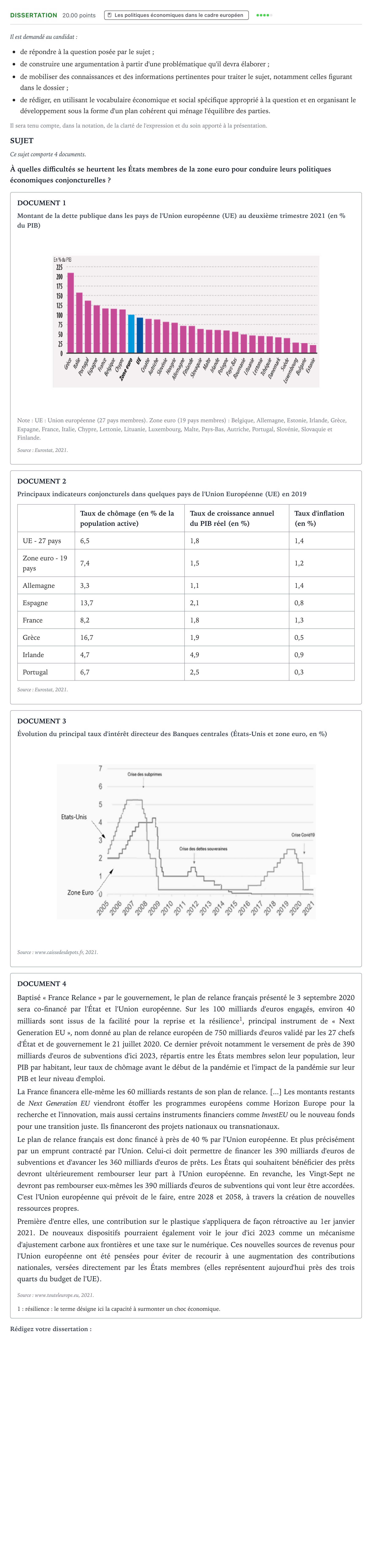Énoncé: Dissertation · Bac Sciences Économiques et Sociales Amérique du Nord 2022 (jour 1)