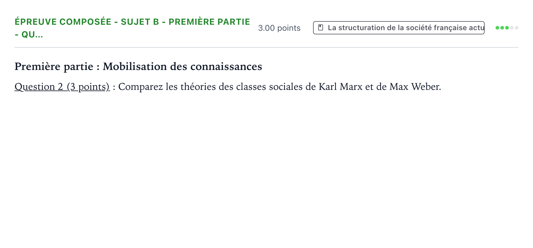 Énoncé: Épreuve composée - Sujet B - Première partie - Qu… · Bac Sciences Économiques et Sociales Amérique du Nord 2022 (jour 1)