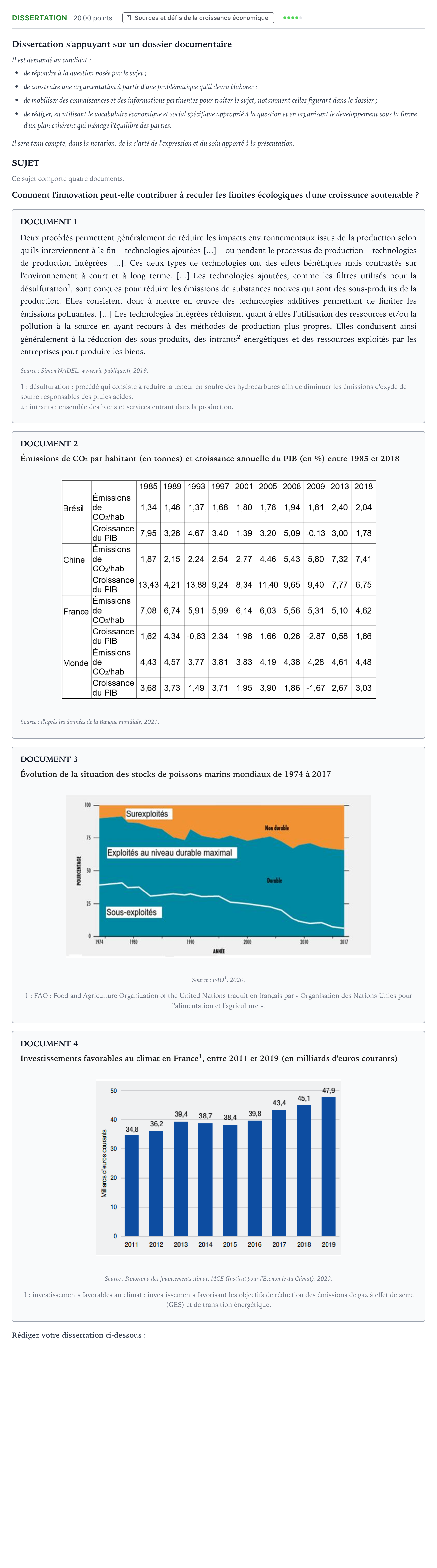 Énoncé: Dissertation · Bac Sciences Économiques et Sociales Asie 2022 (jour 1)