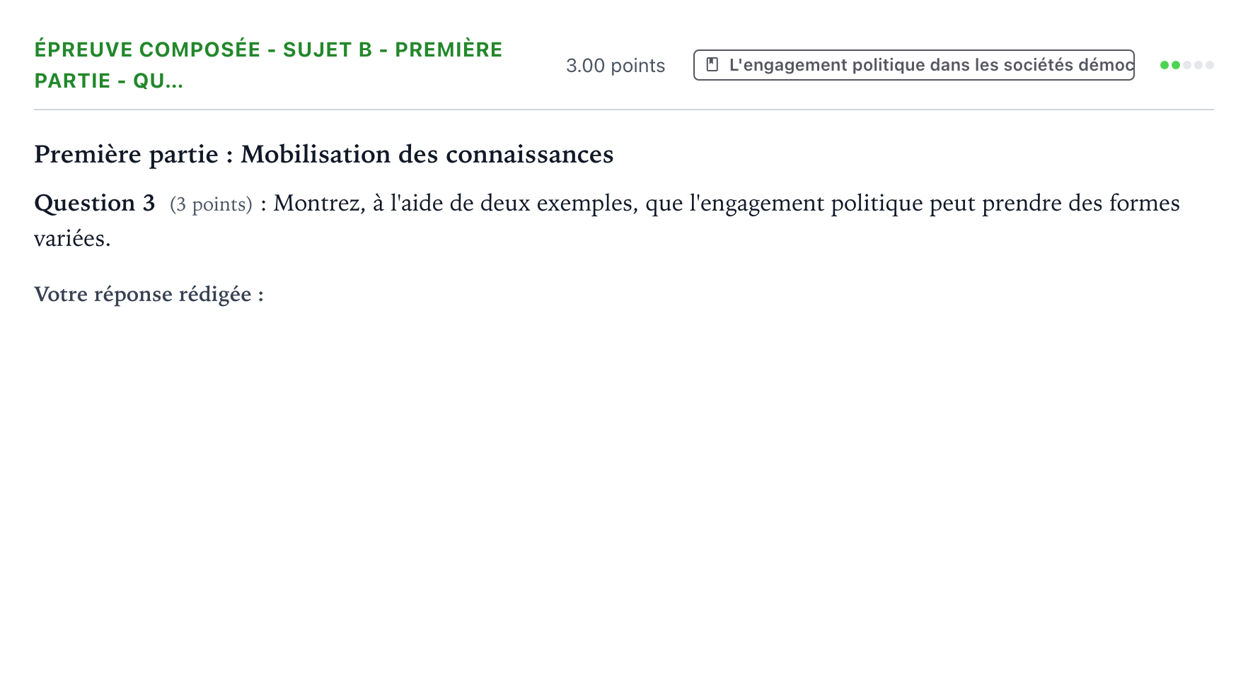Énoncé: Épreuve composée - Sujet B - Première partie - Qu… · Bac Sciences Économiques et Sociales Asie 2022 (jour 1)