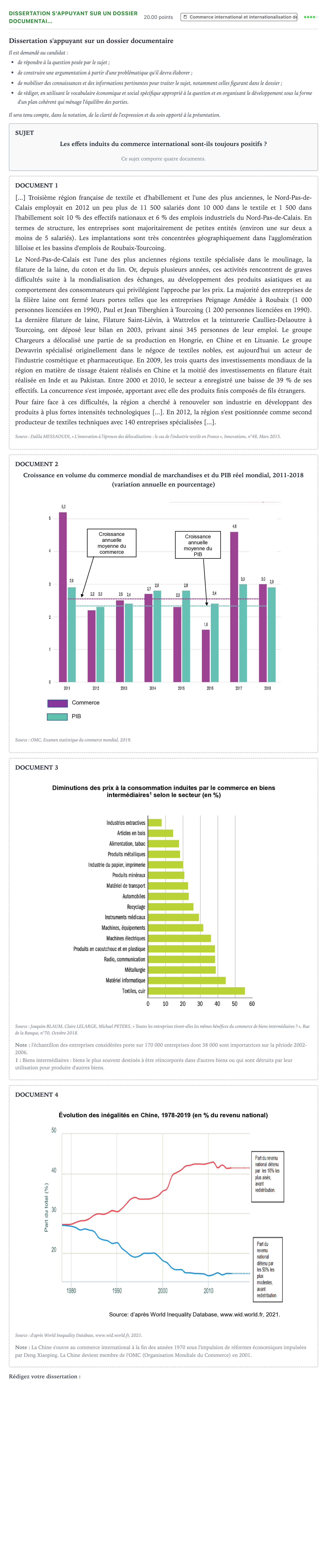 Énoncé: Dissertation s'appuyant sur un dossier documentai… · Bac Sciences Économiques et Sociales Centres étrangers (Afrique) 2022 (jour 1)