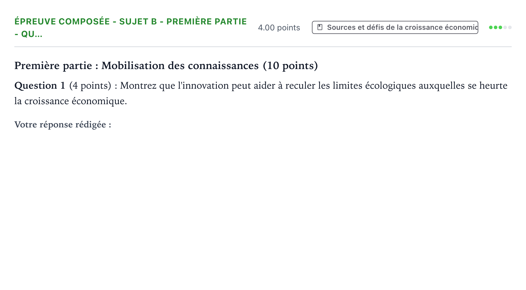 Énoncé: Épreuve composée - Sujet B - Première partie - Qu… · Bac Sciences Économiques et Sociales Asie 2022 (jour 2)