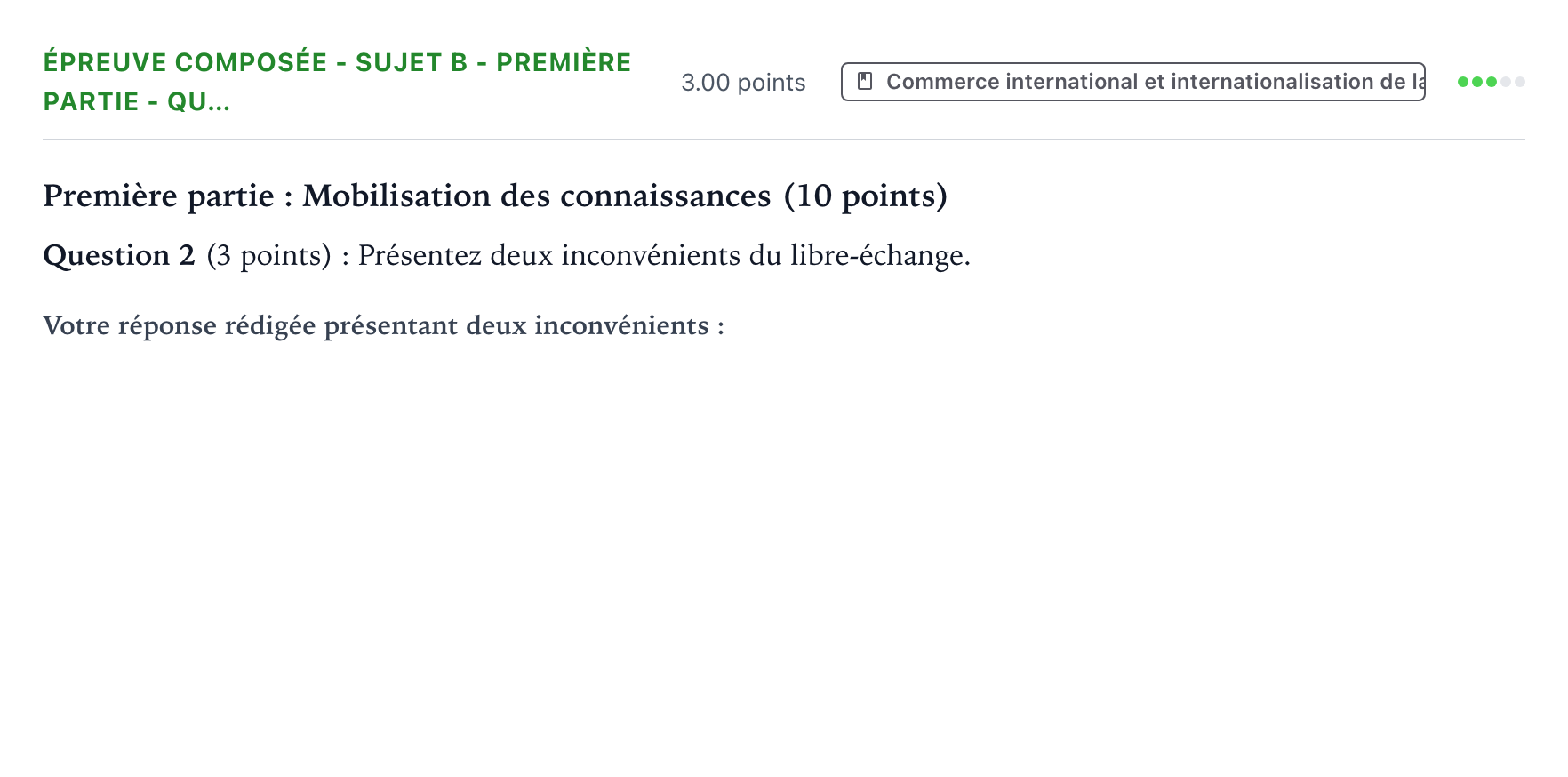 Énoncé: Épreuve composée - Sujet B - Première partie - Qu… · Bac Sciences Économiques et Sociales Asie 2022 (jour 2)