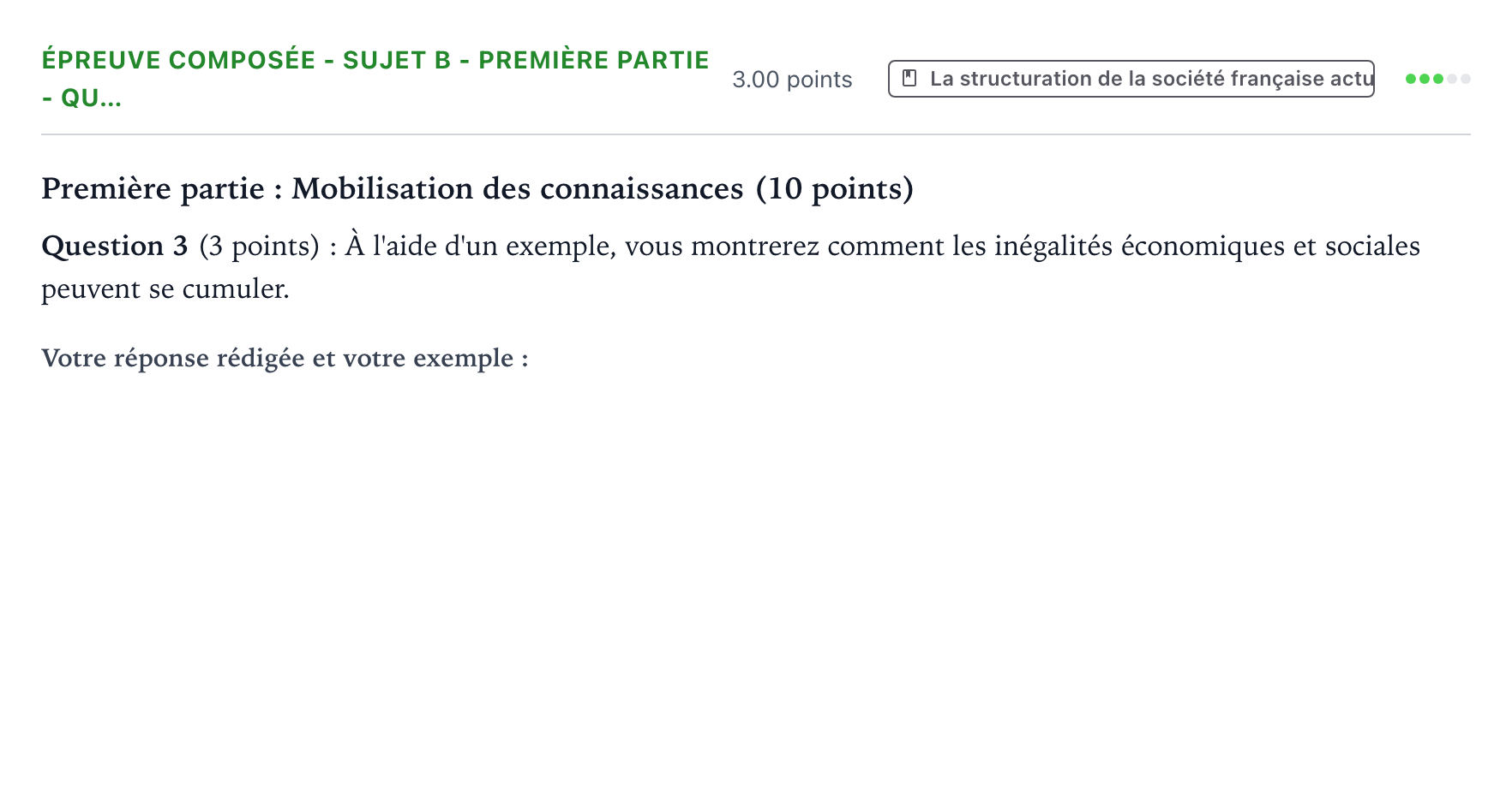 Énoncé: Épreuve composée - Sujet B - Première partie - Qu… · Bac Sciences Économiques et Sociales Asie 2022 (jour 2)