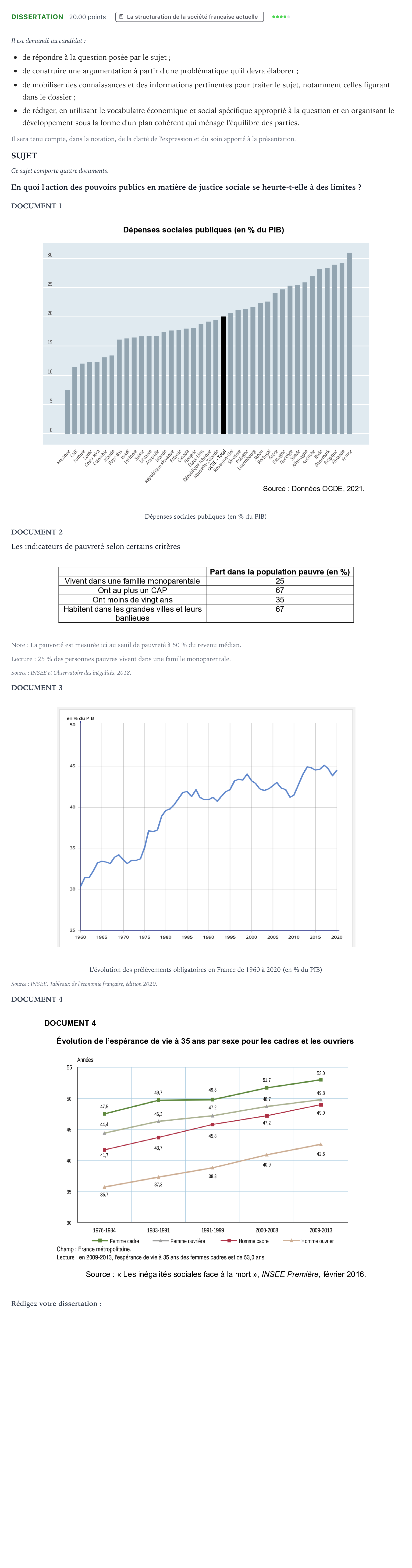 Énoncé: Dissertation · Bac Sciences Économiques et Sociales Centres étrangers (Afrique) 2022 (jour 2)