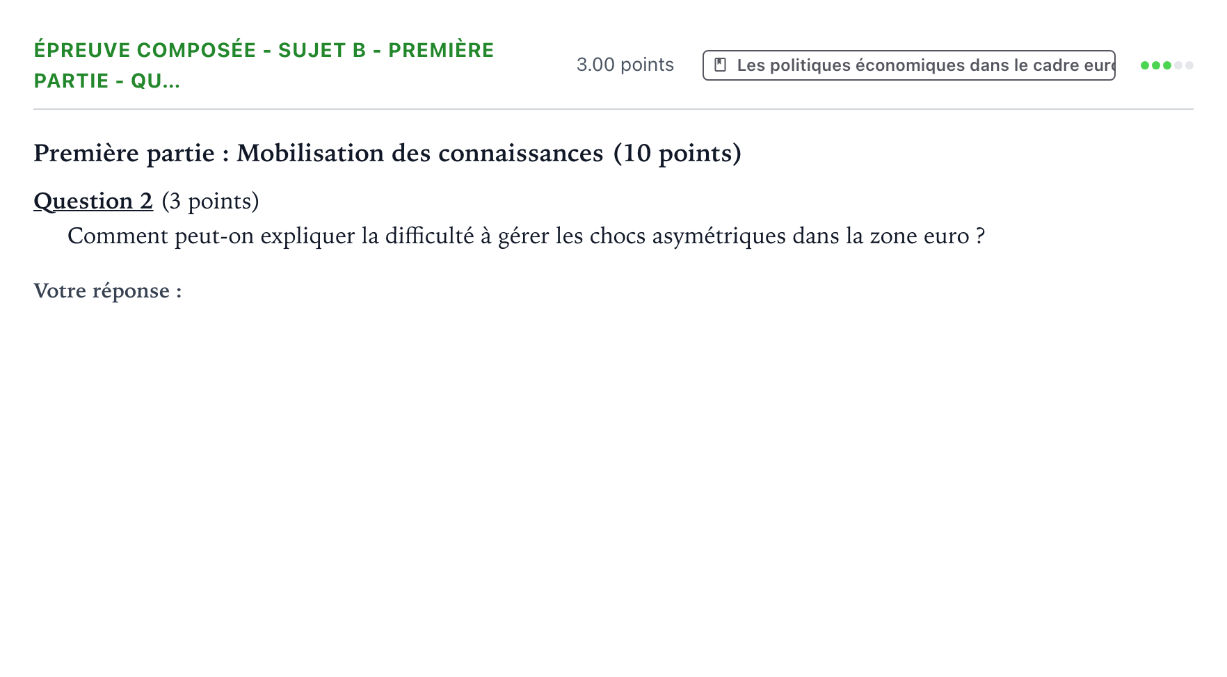 Énoncé: Épreuve composée - Sujet B - Première partie - Qu… · Bac Sciences Économiques et Sociales Centres étrangers (Afrique) 2022 (jour 2)