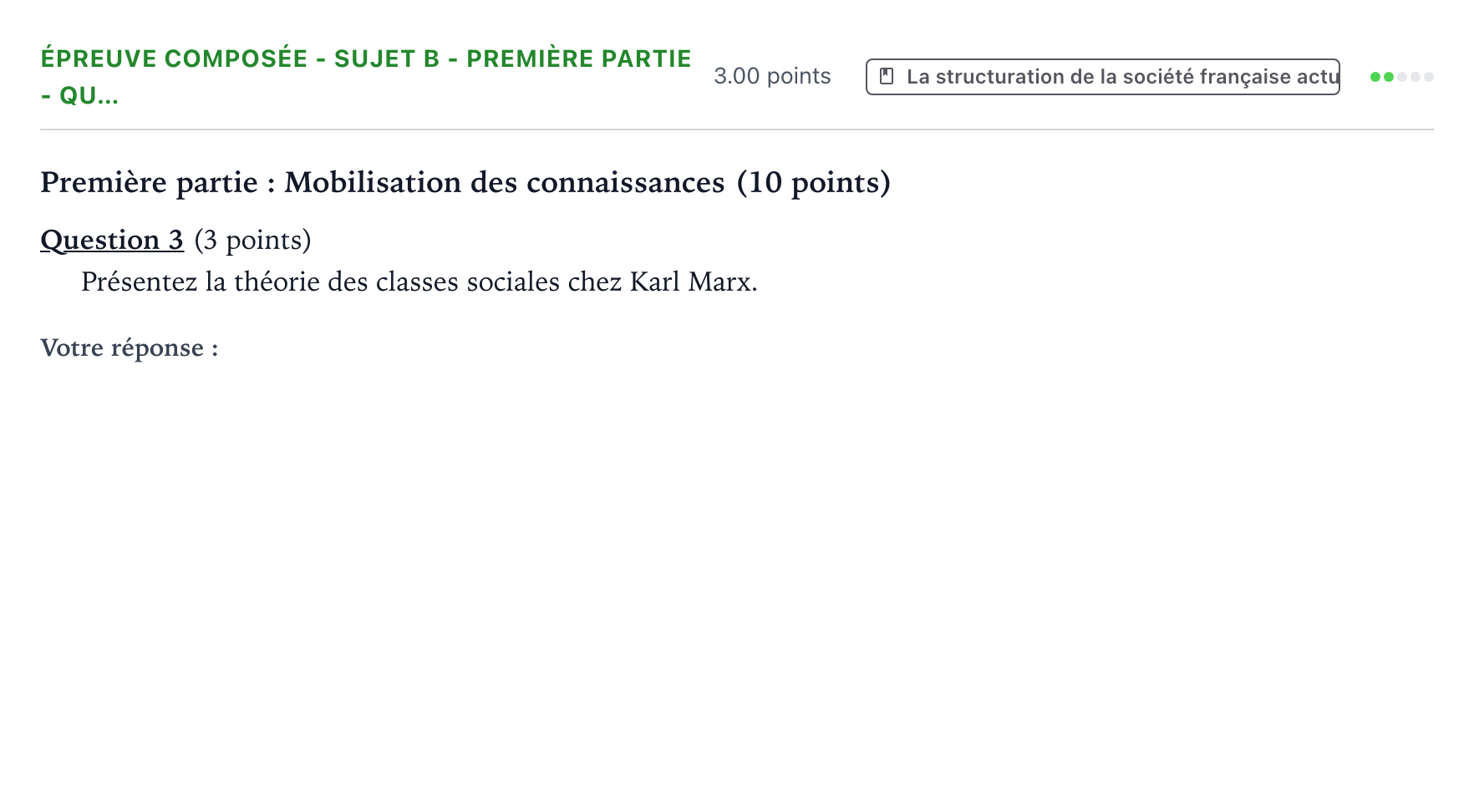 Énoncé: Épreuve composée - Sujet B - Première partie - Qu… · Bac Sciences Économiques et Sociales Centres étrangers (Afrique) 2022 (jour 2)
