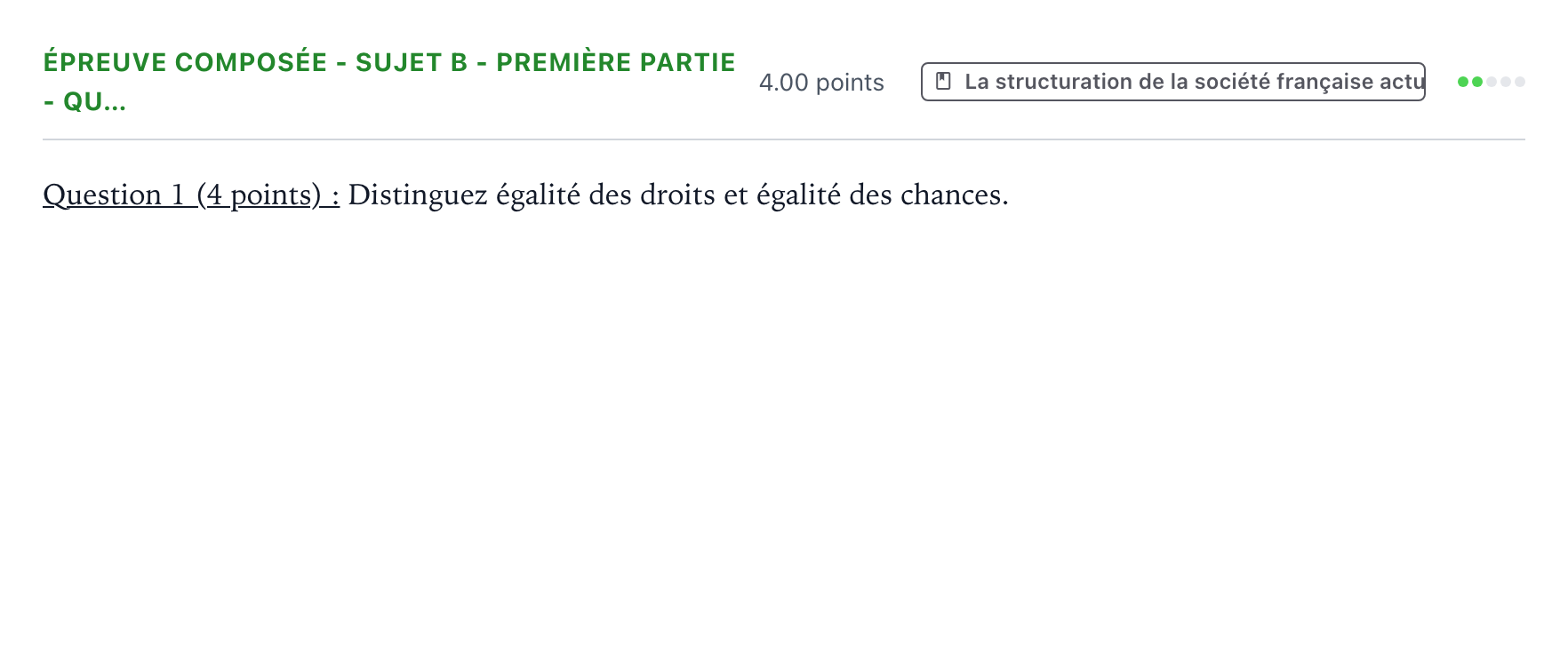 Énoncé: Épreuve composée - Sujet B - Première partie - Qu… · Bac Sciences Économiques et Sociales Mayotte-Liban 2022 (jour 2)