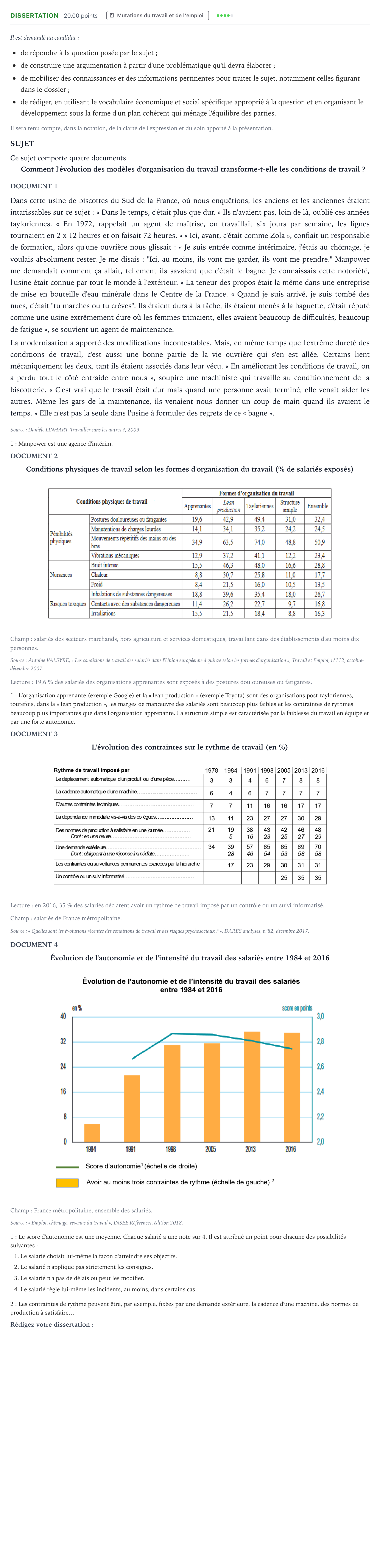 Énoncé: Dissertation · Bac Sciences Économiques et Sociales Nouvelle-Calédonie 2022 (jour 1)