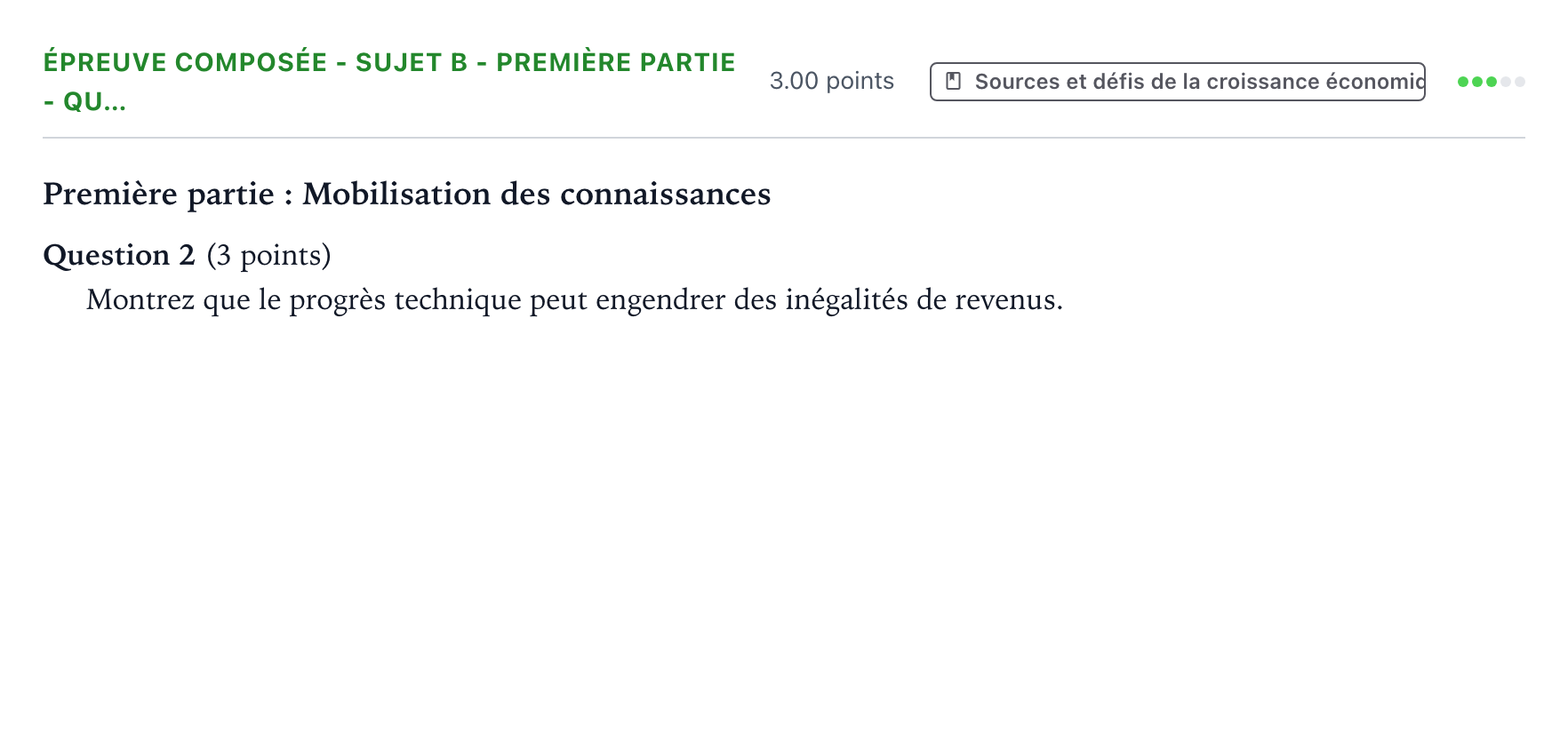 Énoncé: Épreuve composée - Sujet B - Première partie - Qu… · Bac Sciences Économiques et Sociales Nouvelle-Calédonie 2022 (jour 1)