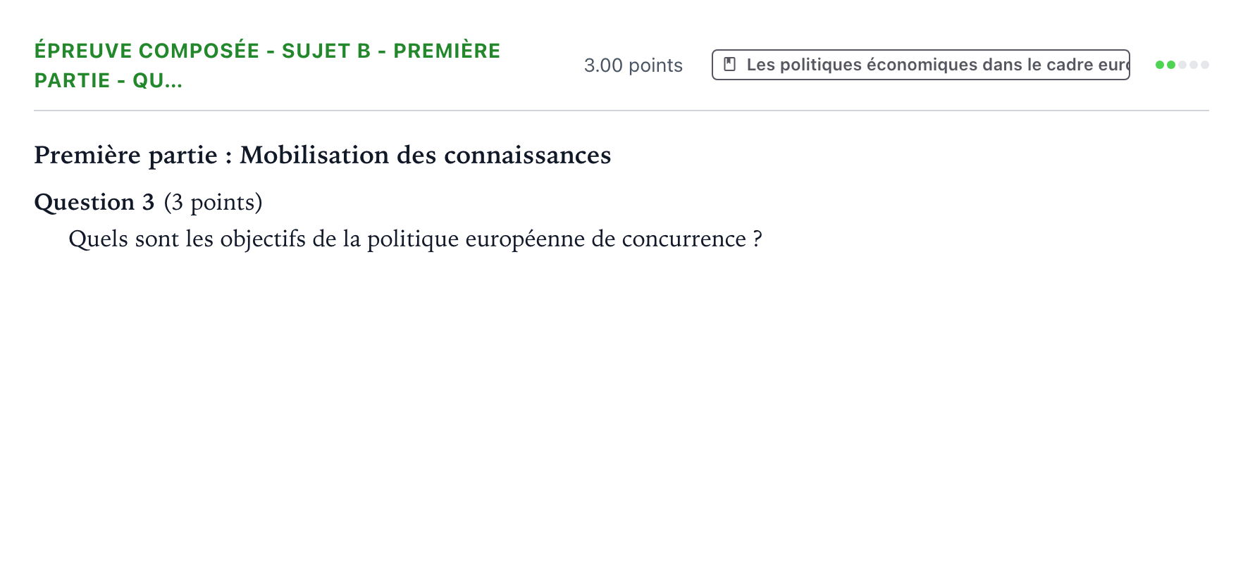Énoncé: Épreuve composée - Sujet B - Première partie - Qu… · Bac Sciences Économiques et Sociales Nouvelle-Calédonie 2022 (jour 1)