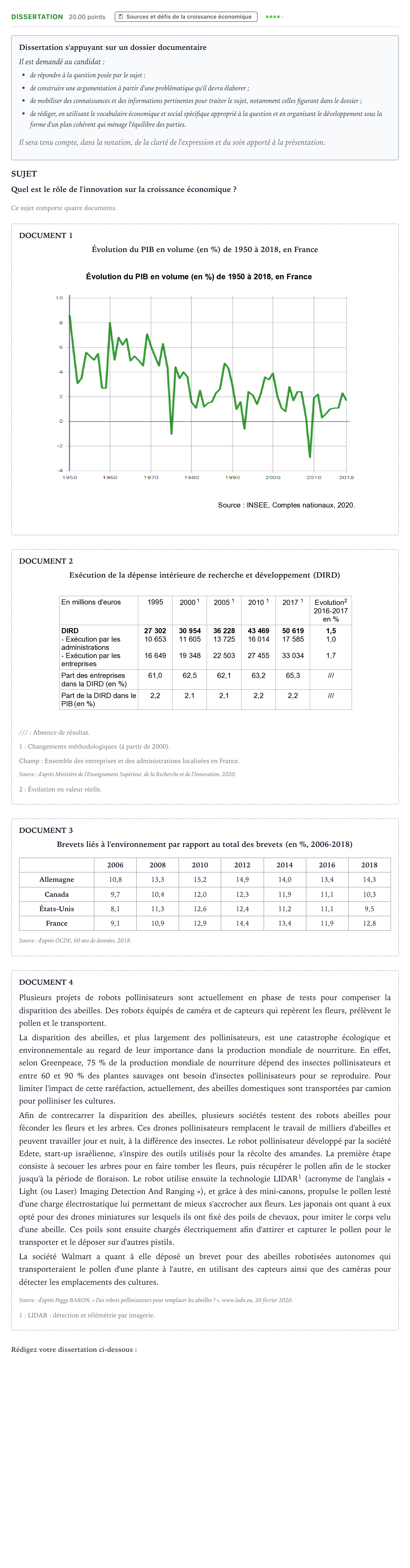 Énoncé: Dissertation · Bac Sciences Économiques et Sociales Nouvelle-Calédonie 2022 (jour 2)